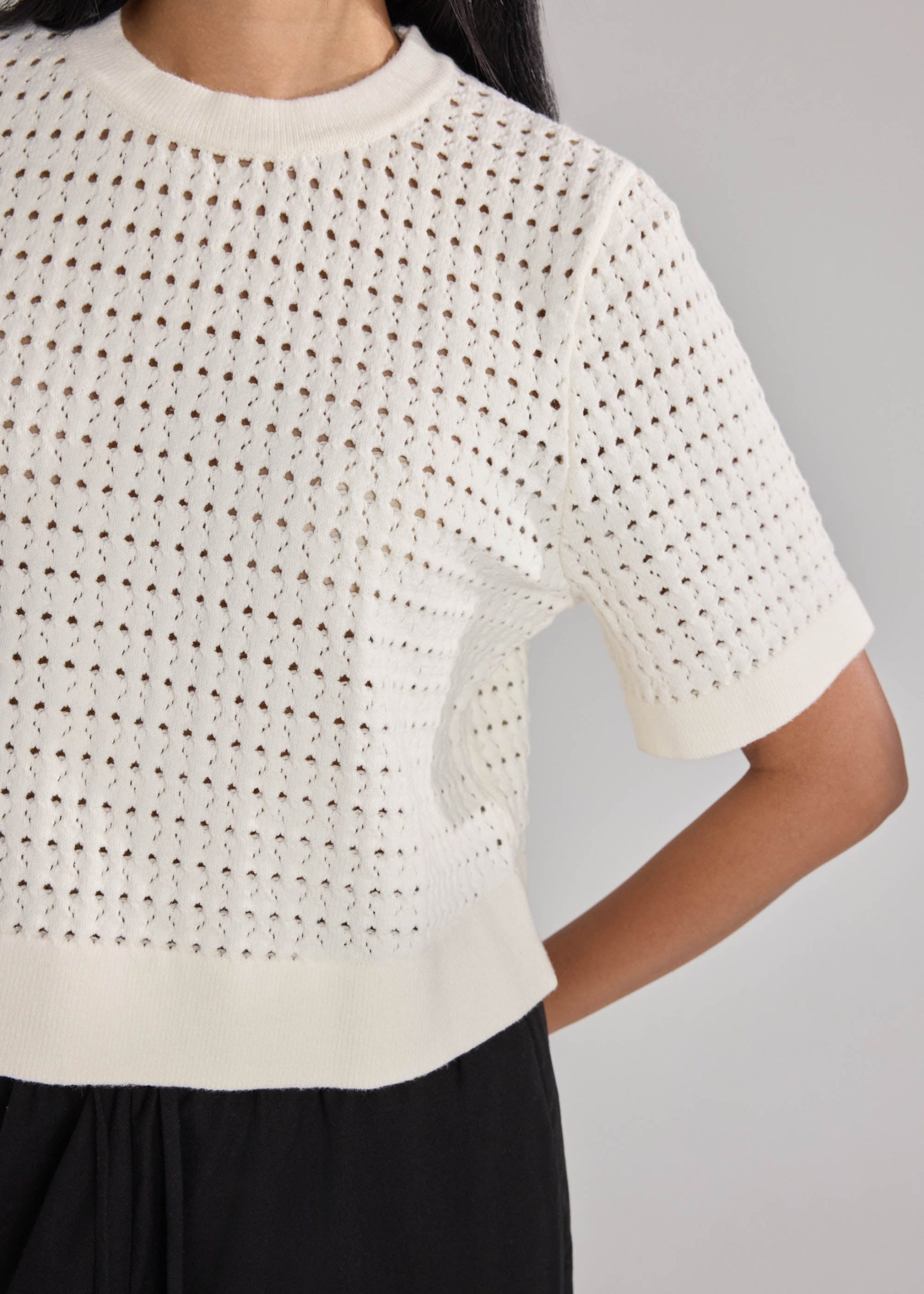 Openwork Knit Boxy Top - Image 5