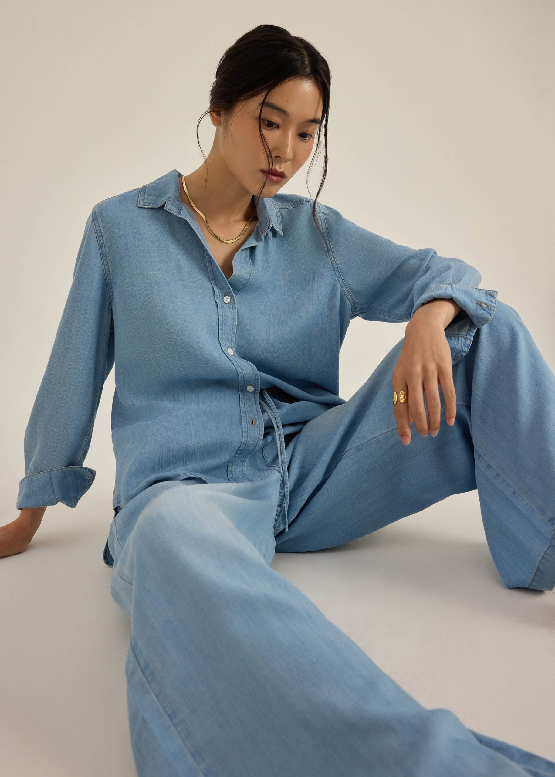 Ayu Lyocell Chambray Relaxed Shirt - Image 2