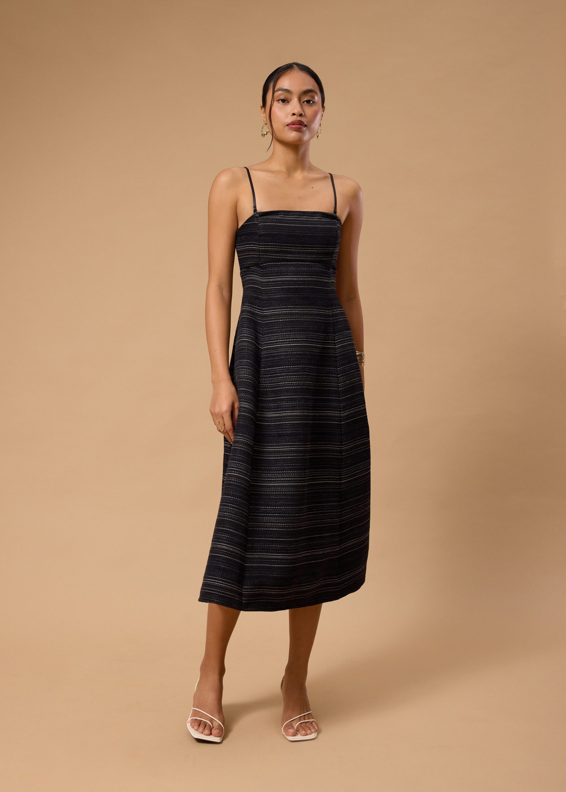 BraFree by LB Emma Multi-way Jacquard Tweed Fit & Flare Midaxi Dress - Image 2