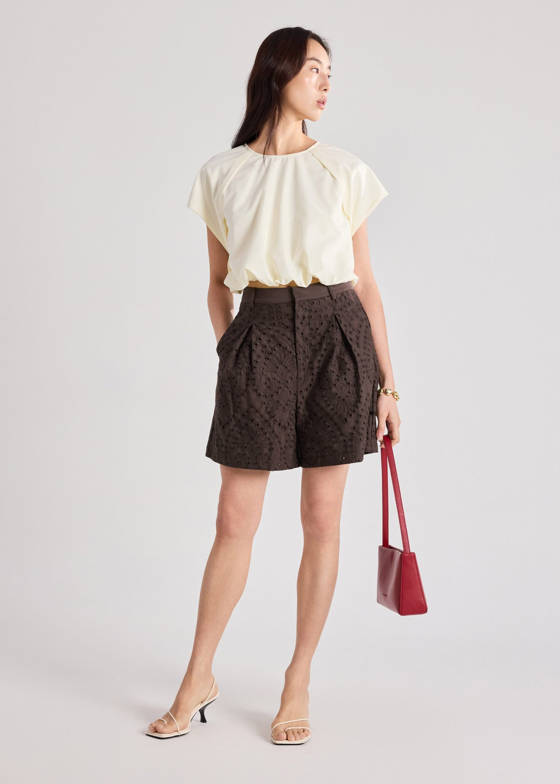 Tailored Bermuda Shorts in Soft Breeze Broderie