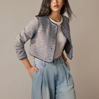 Sae RuchedReady® Stretch Tweed Boxy Jacket