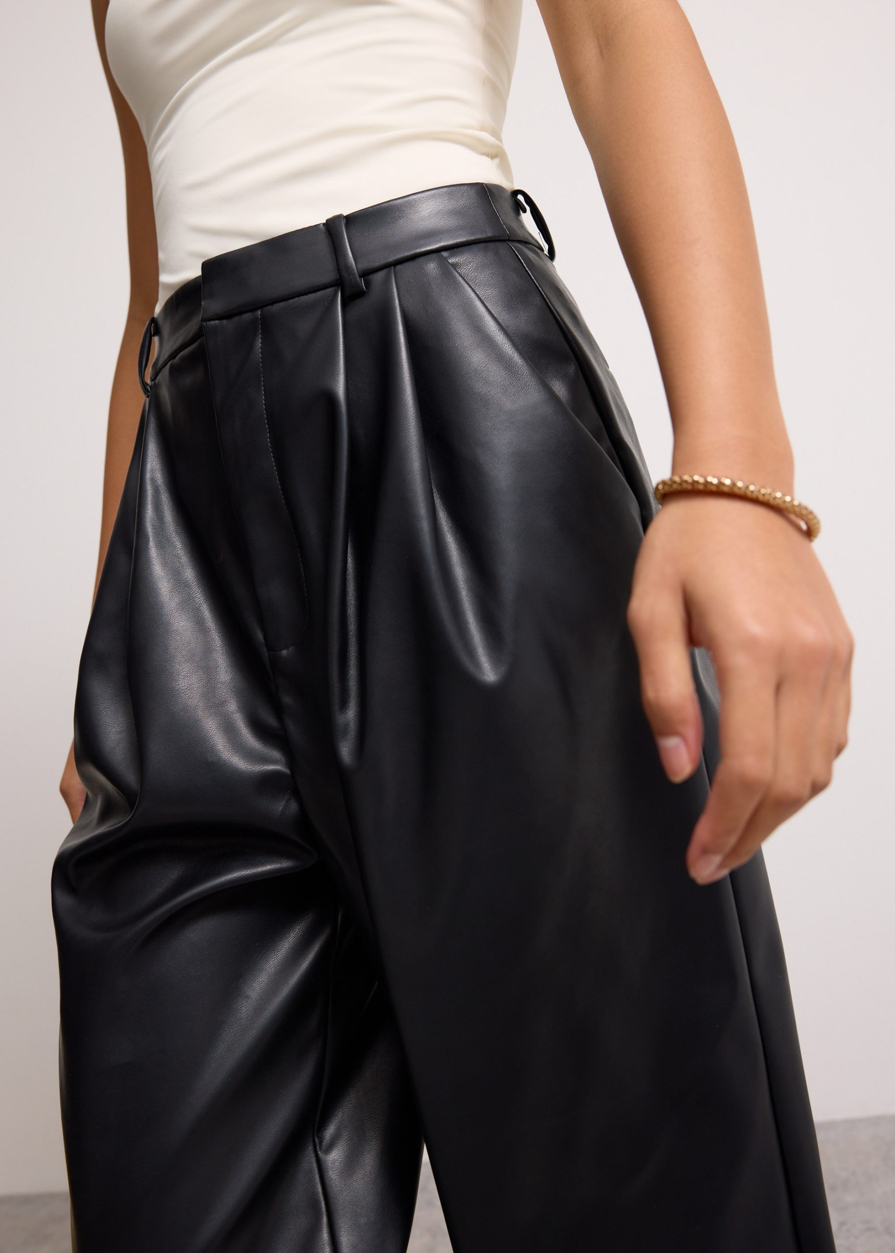 Martine Vegan Leather Straight Leg Pants - Image 10
