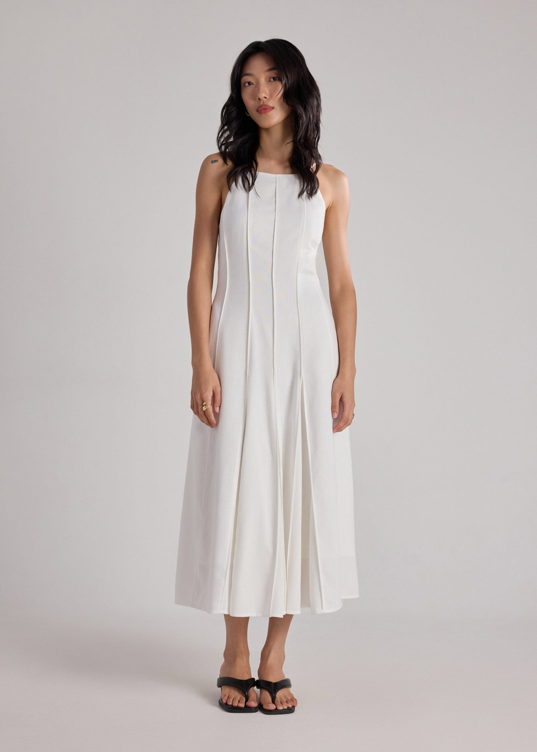 Pintuck Fit & Flare Dress