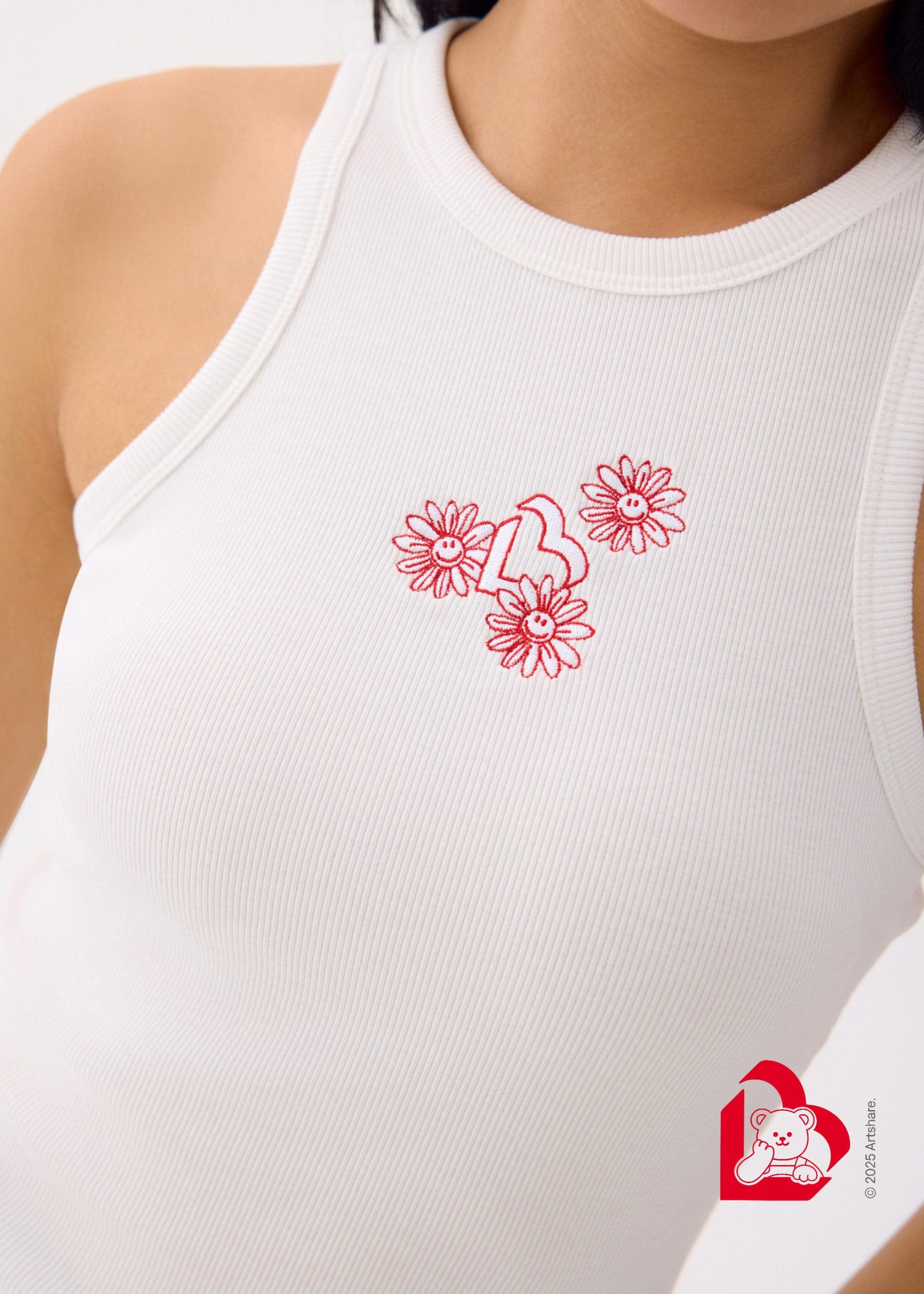 Love, Bonito | Wiggle Wiggle BraFree by LB Malaya Jersey Racerback Tank Top in White