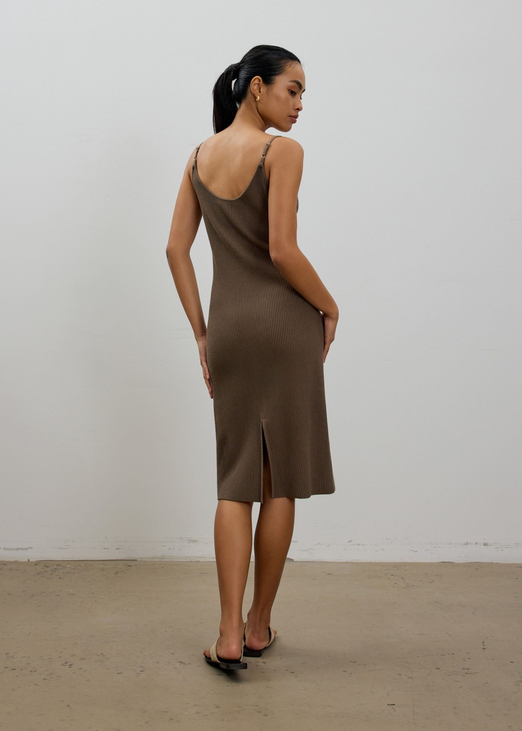 Yara Classic Knit Bodycon Midi Dress - Image 9