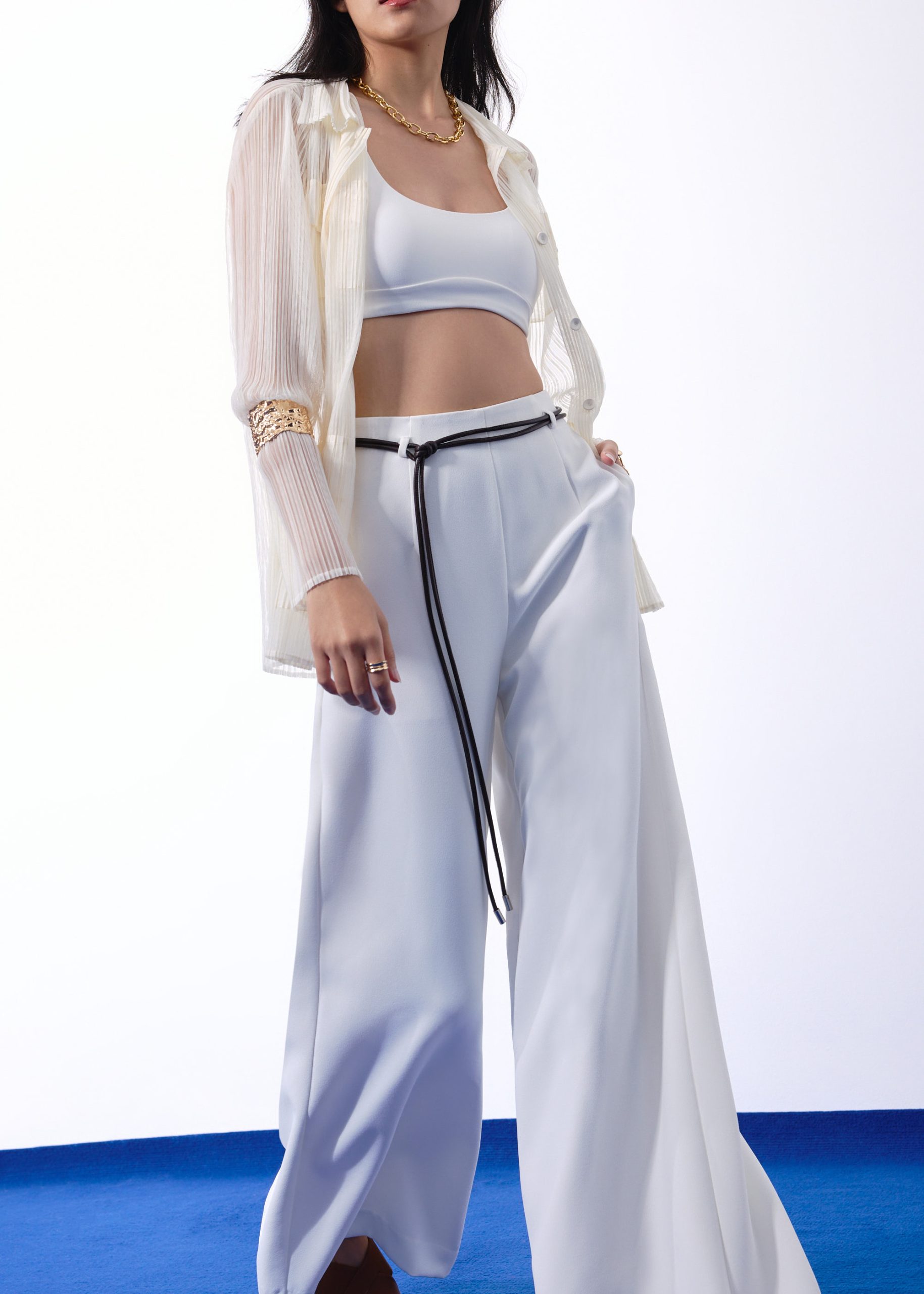 Leggy??Jules Tailored Crepe Palazzo Pants - Image 13