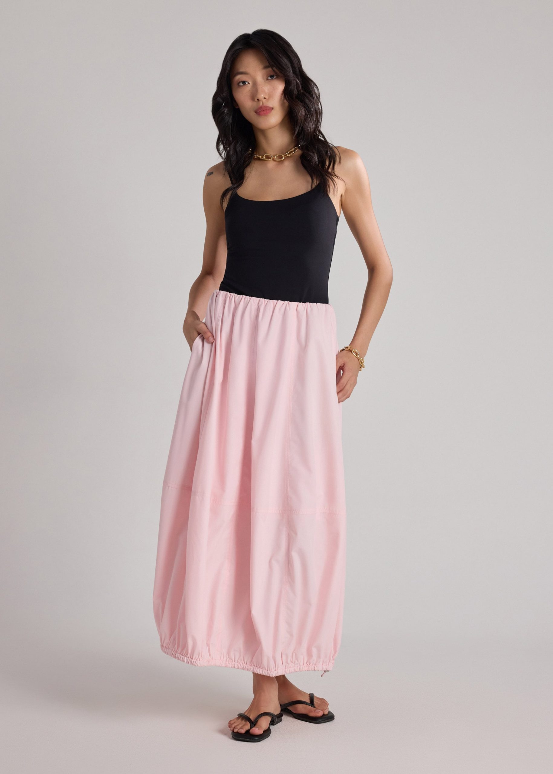 Toggle Hem Cocoon Skirt