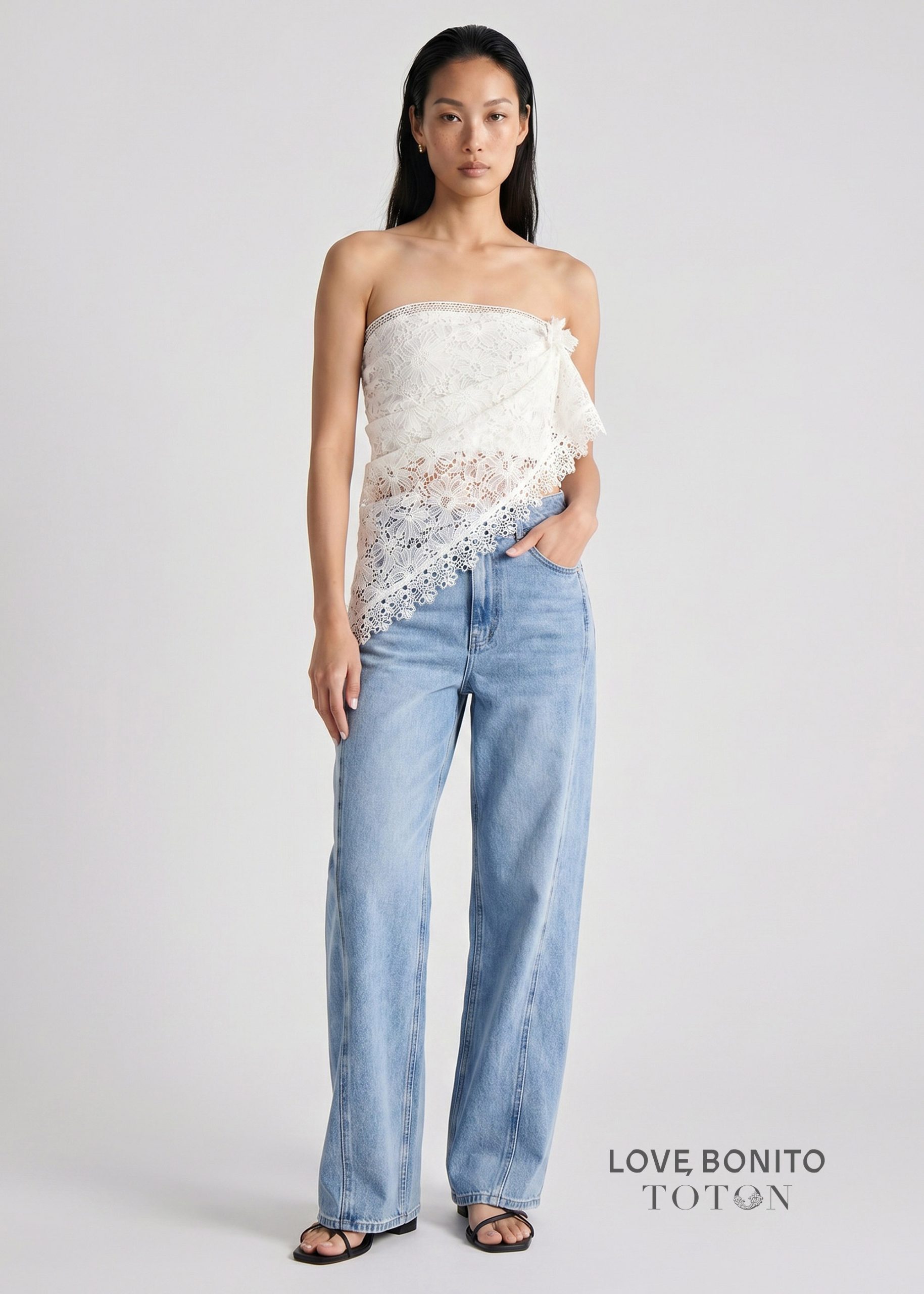 Love, Bonito x TOTON Lace Scarf With Brooch - Image 11