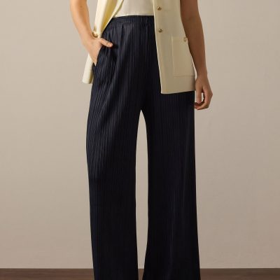 PETITE Leggy??Liv Elastic Plisse Straight Leg Pants