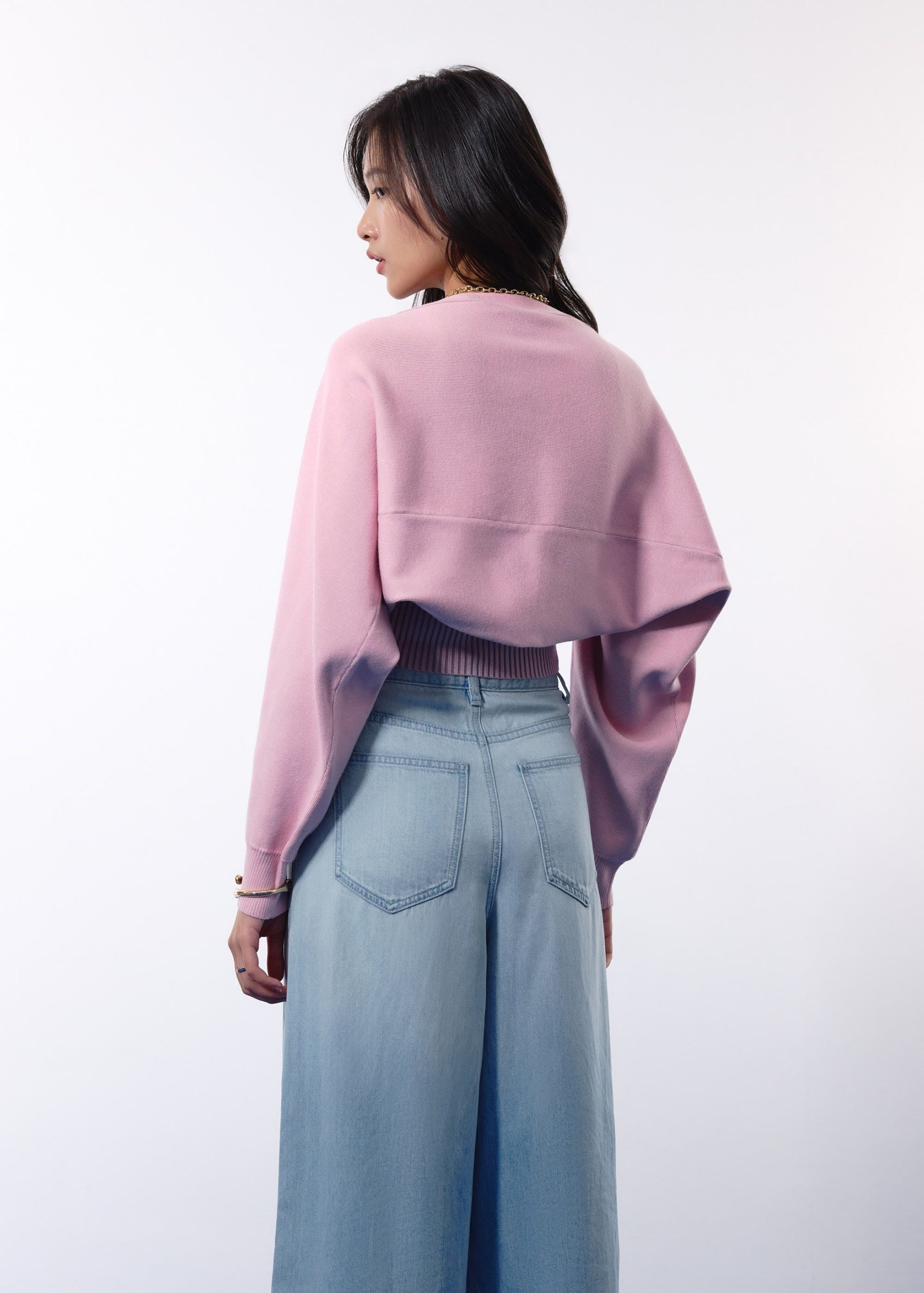 Relaxed Duo Knit Crop Cardigan - Image 3