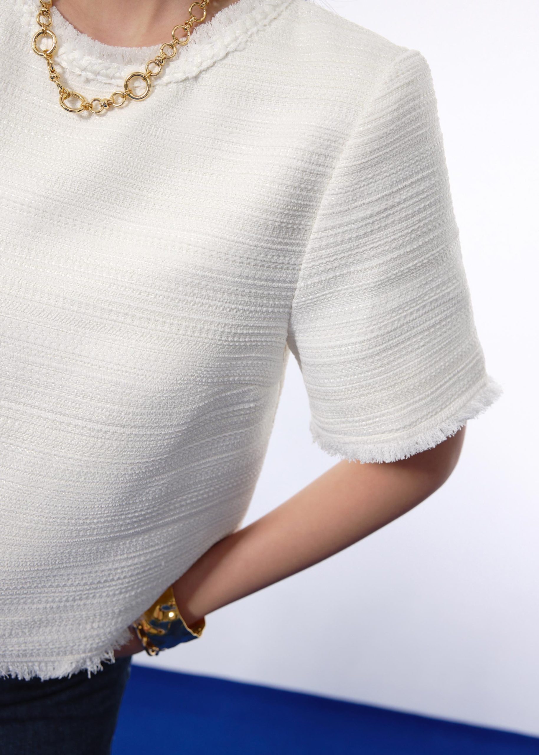 Iori Jacquard Tweed Boxy Shell Top - Image 10