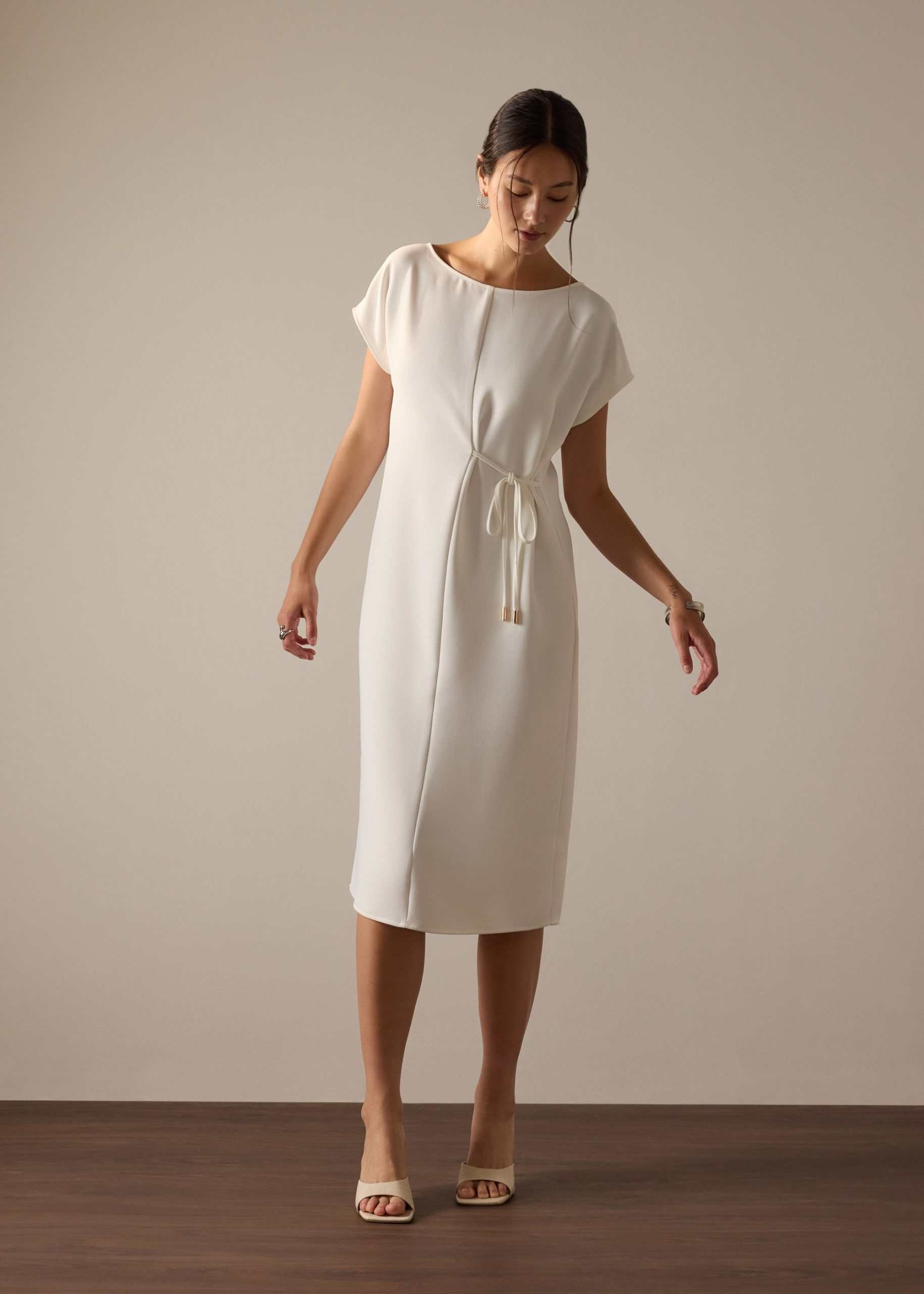 Namtan Crepe Boat Neck Column Midi Dress - Image 7