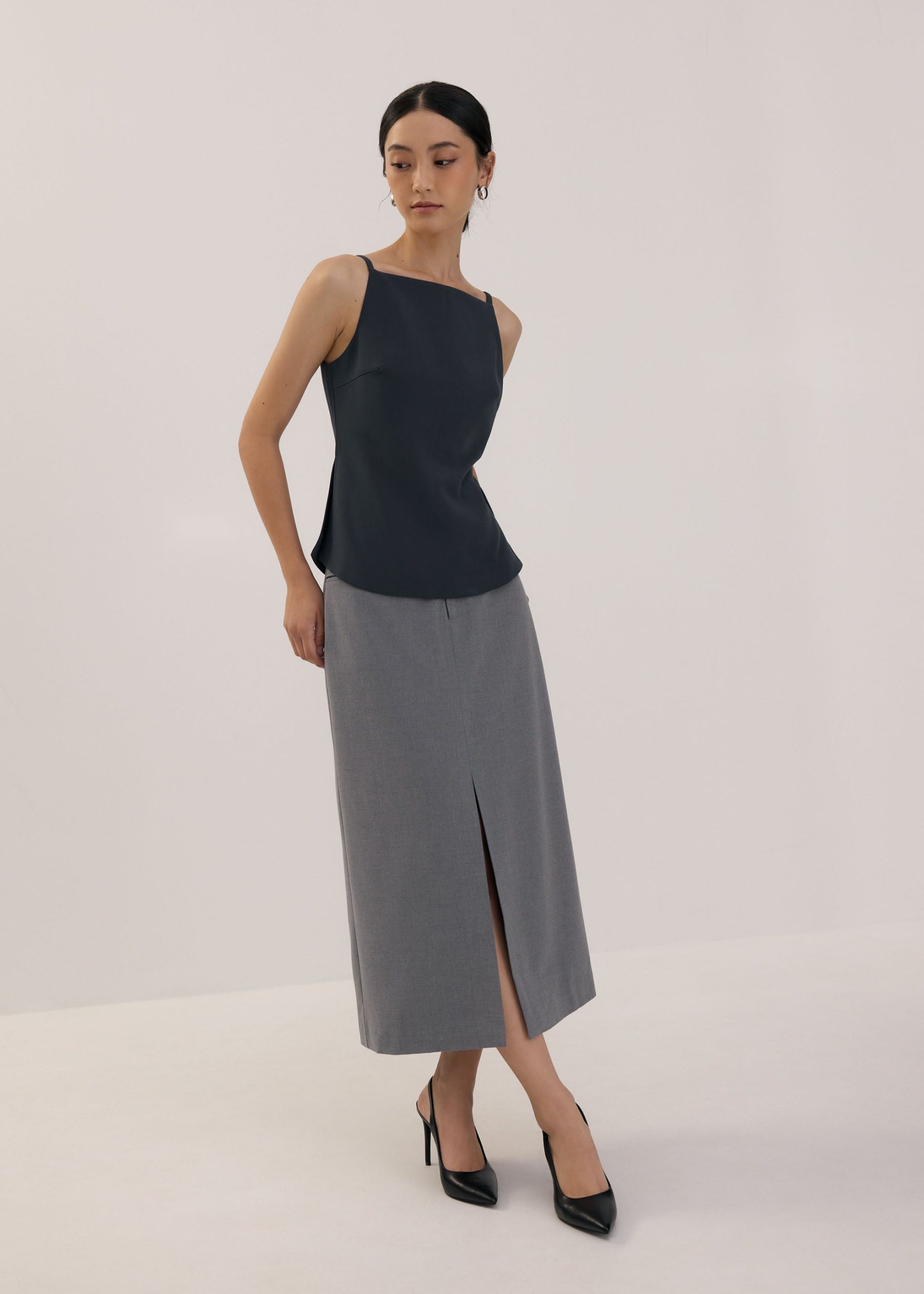 Straight Neck Fitted Camisole Top - Image 29