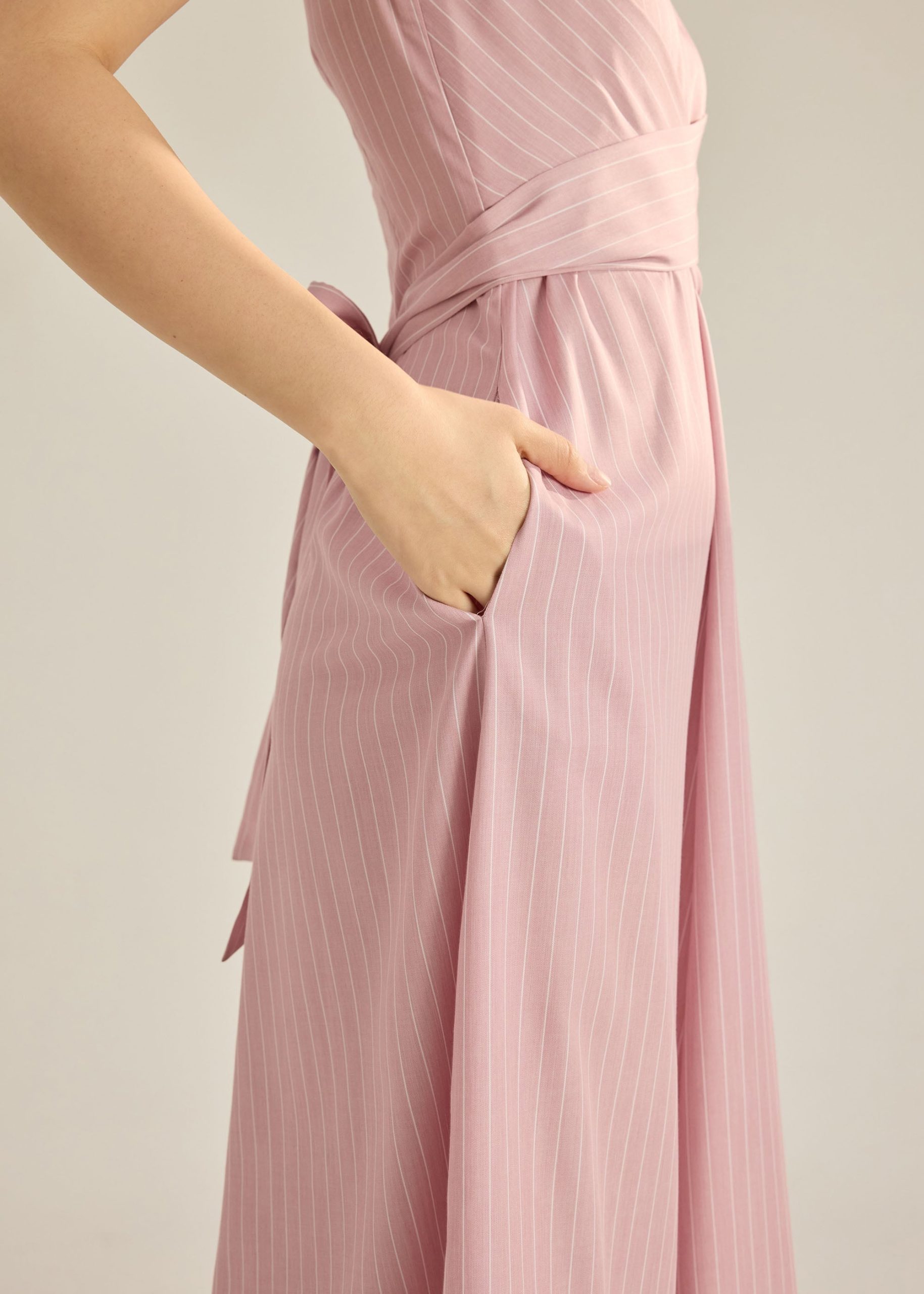 Leela Pinstripe Fit & Flare Dress - Image 8