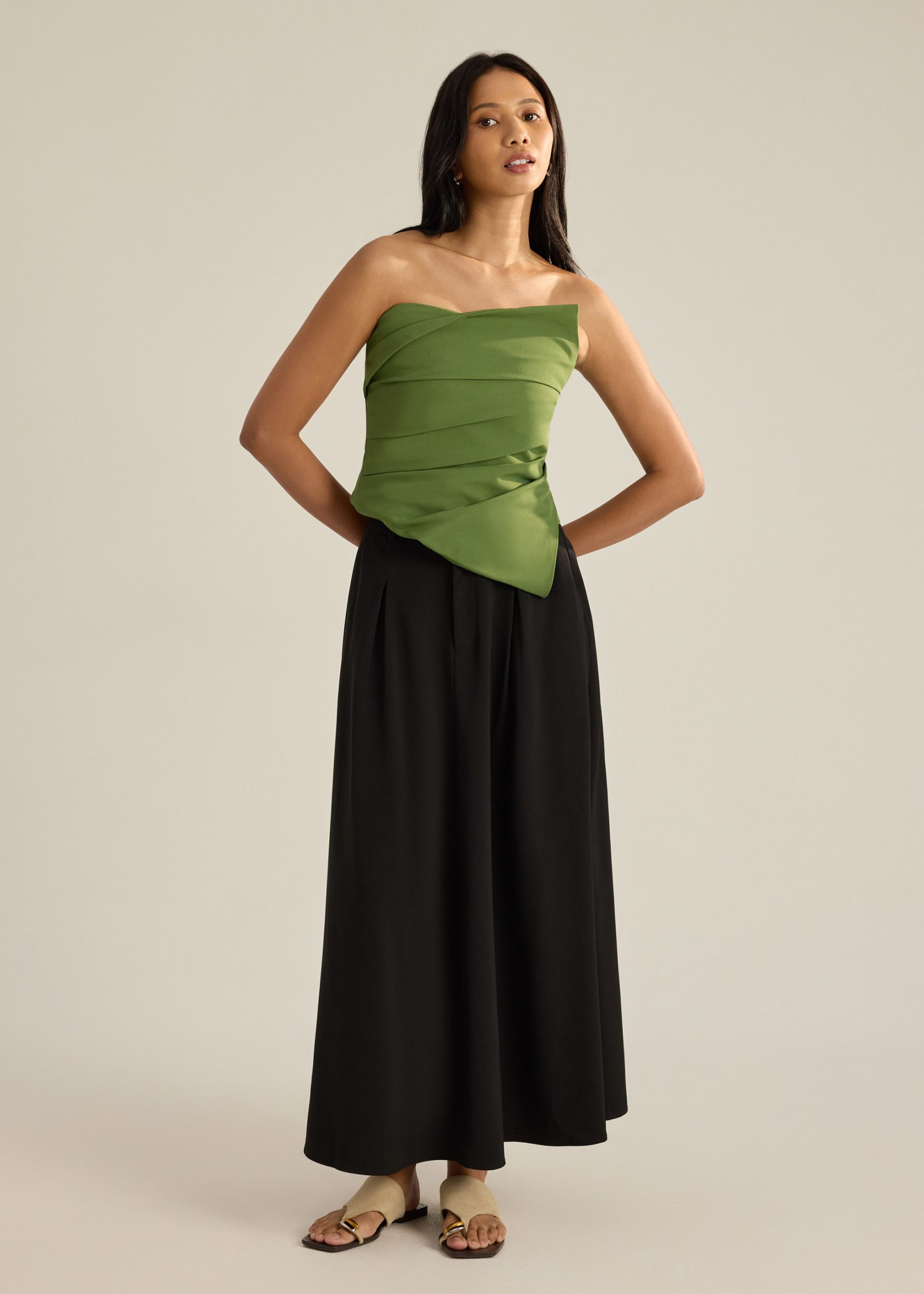 Sarita Asymmetric Pleated Tube Top - Image 26