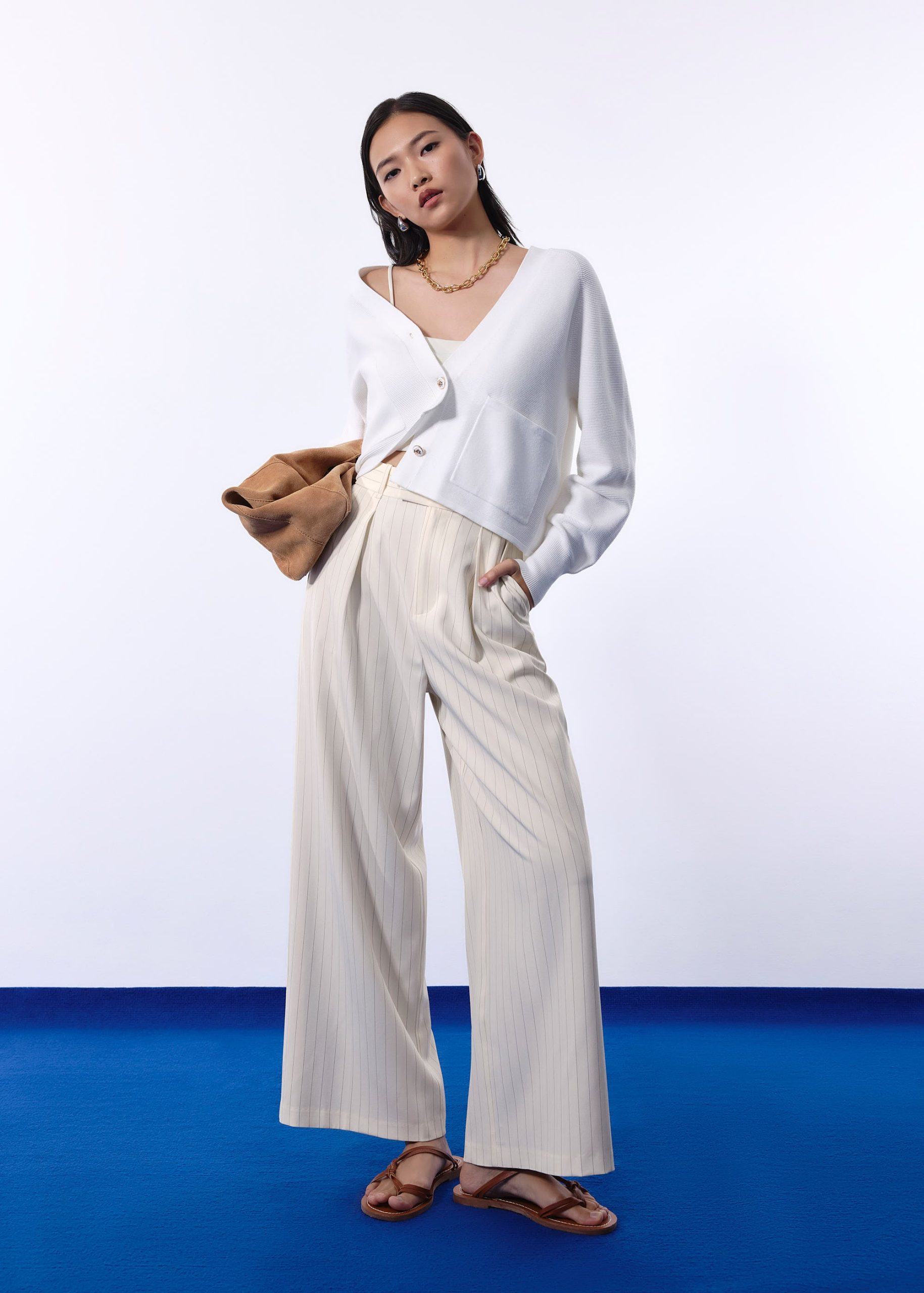 Priya Relaxed Classic Knit V-neck Cardigan - Image 8