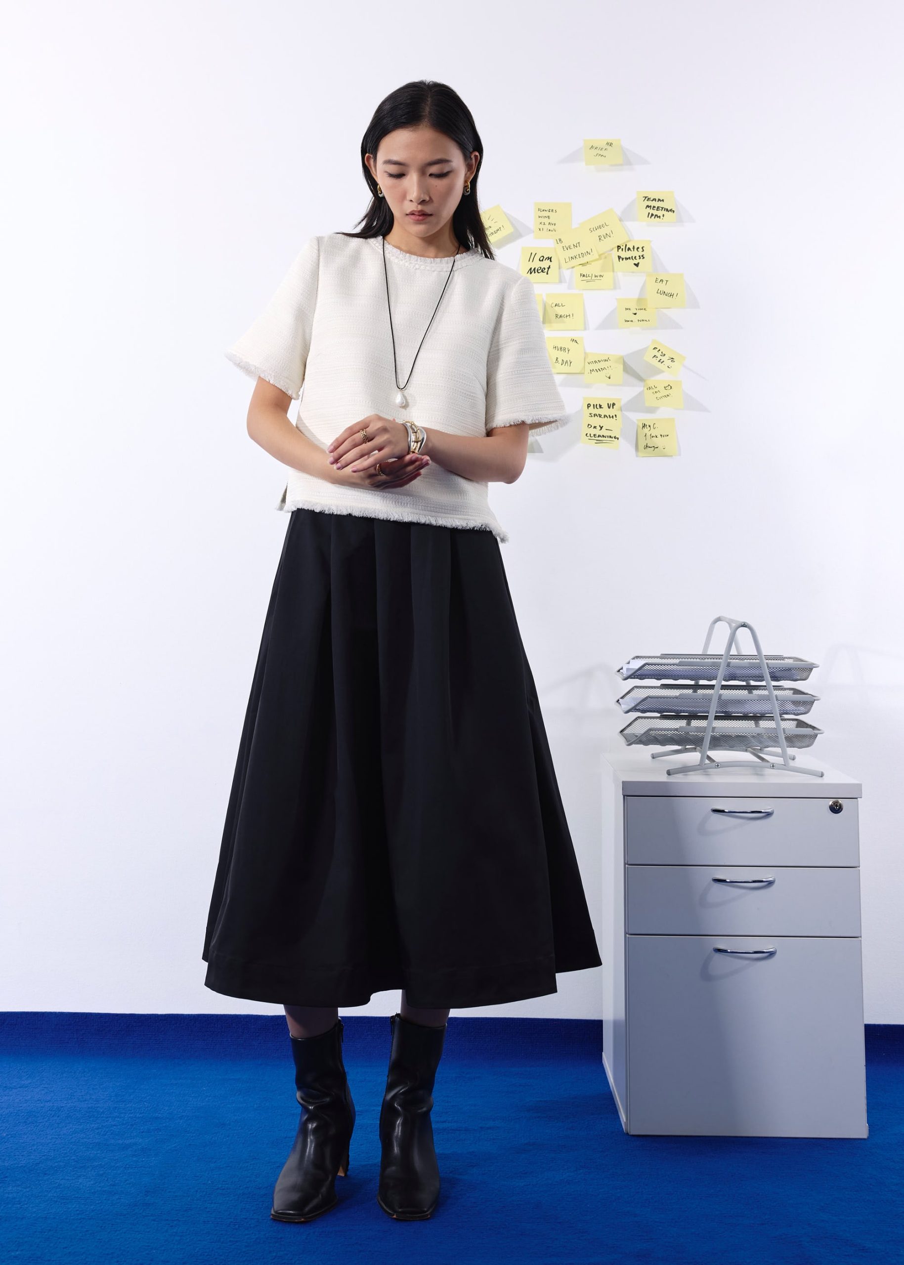 Nycha Taffeta Pleated Flare Midaxi Skirt - Image 7