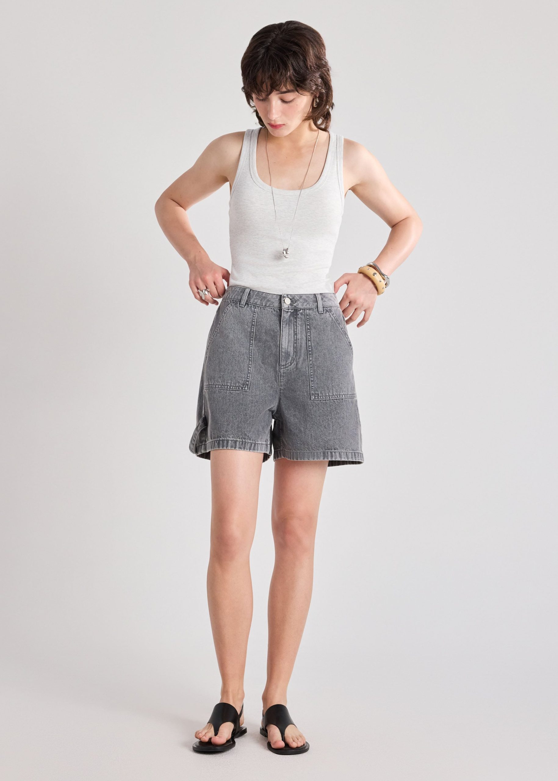 Denim Utility Shorts - Image 7
