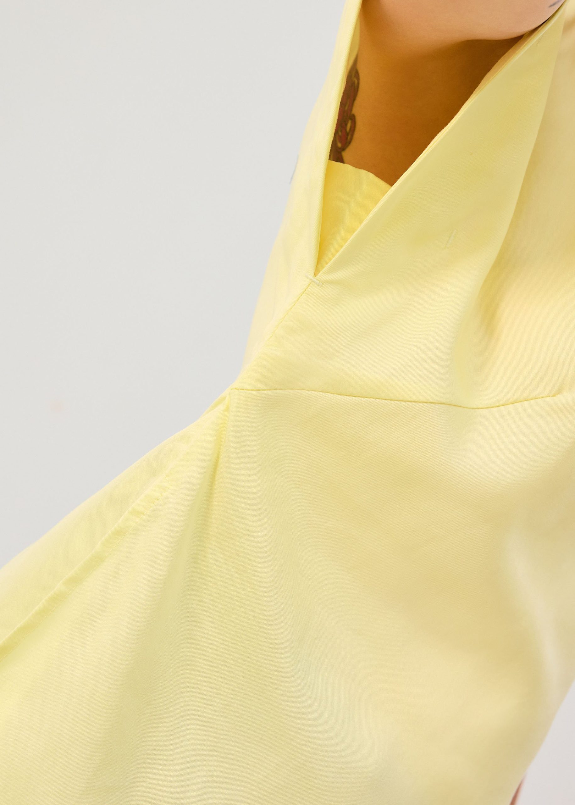Lyocell Mandarin Collar Drop Shoulder Top - Image 8