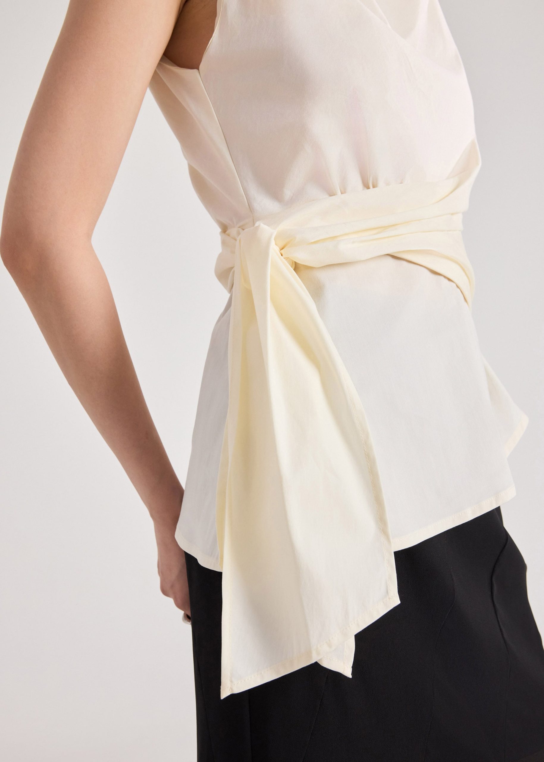 Side Tie Poplin Top - Image 5