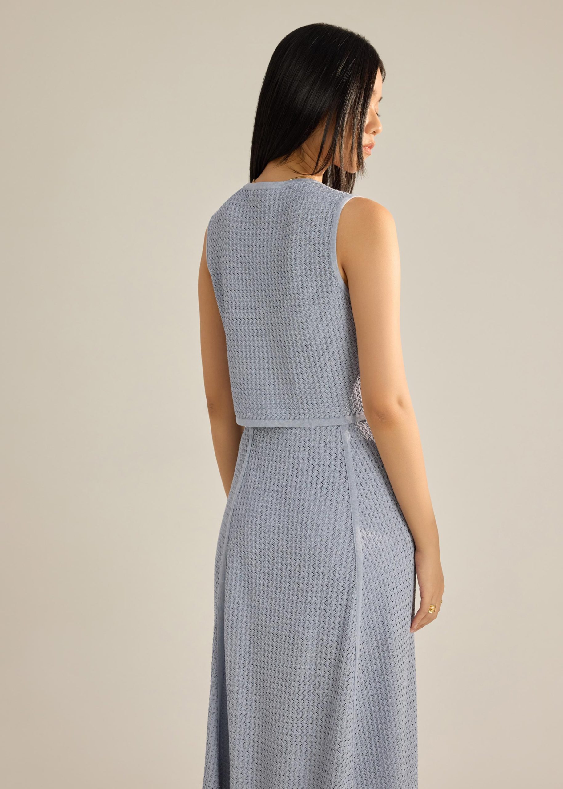 Samia Waffle Knit Crop Vest Top - Image 12