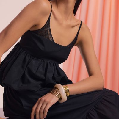 V-neck Bubble Hem Babydoll Top