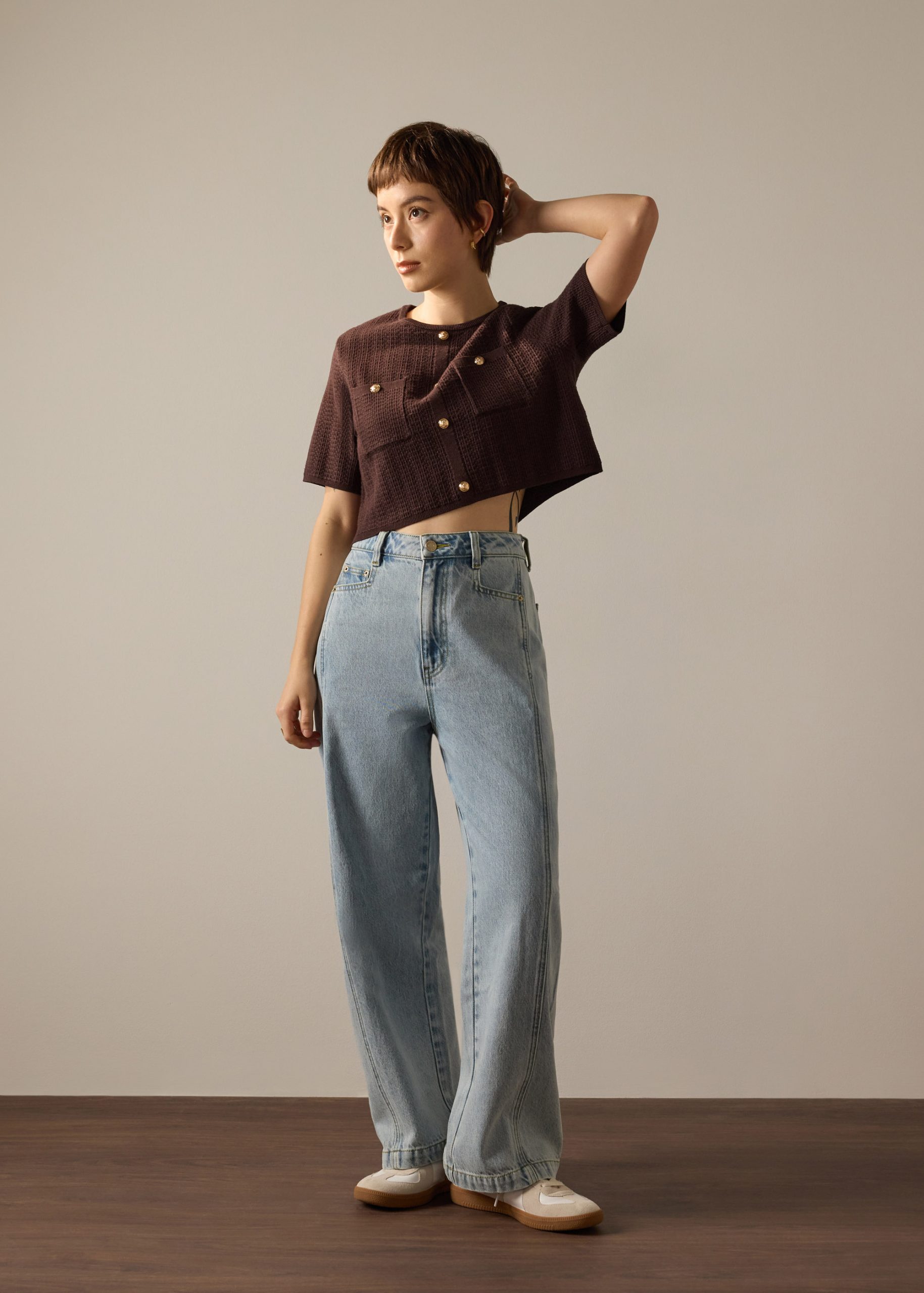 Yoko Textured Knit Boxy Top - Image 17