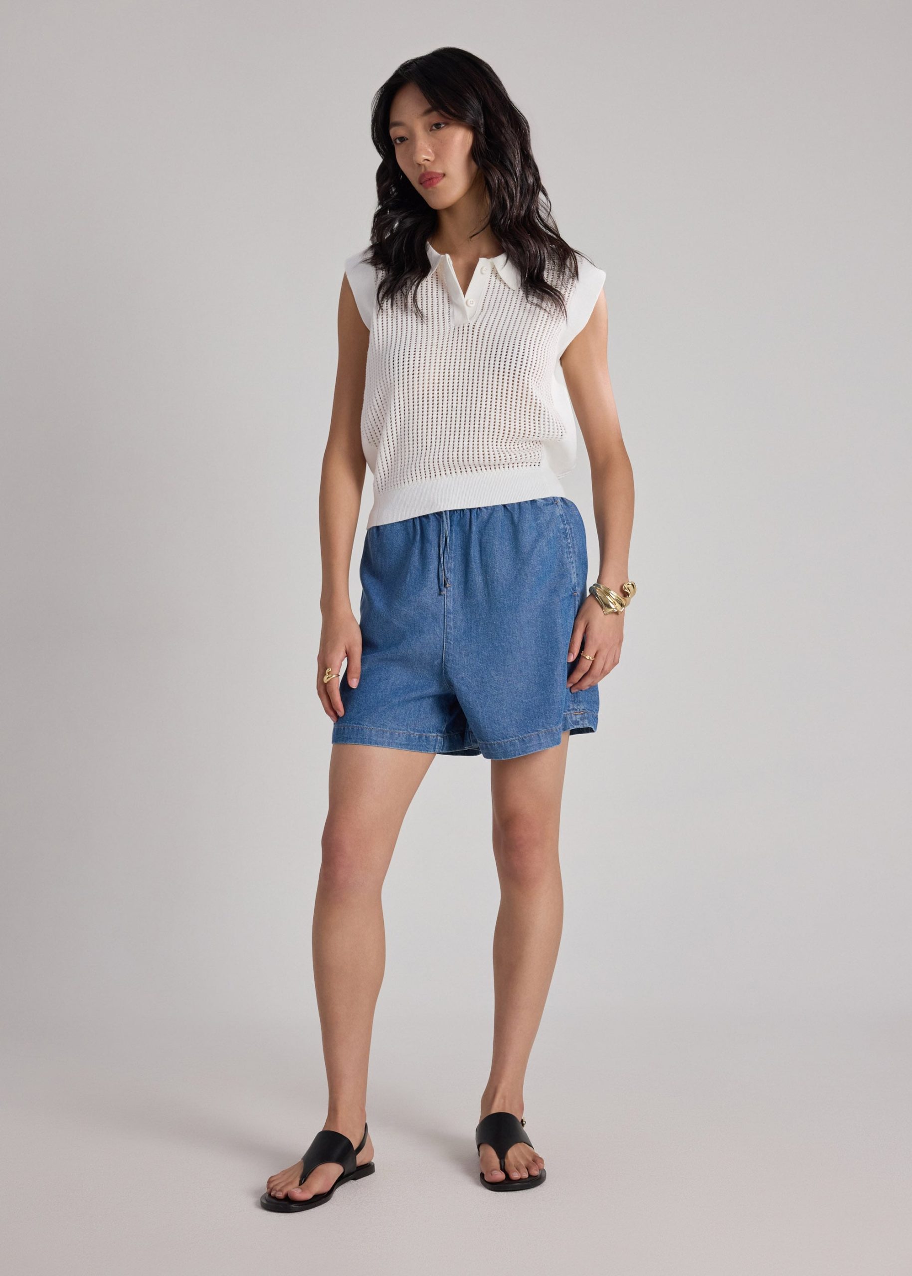 Open Knit Polo Top - Image 2