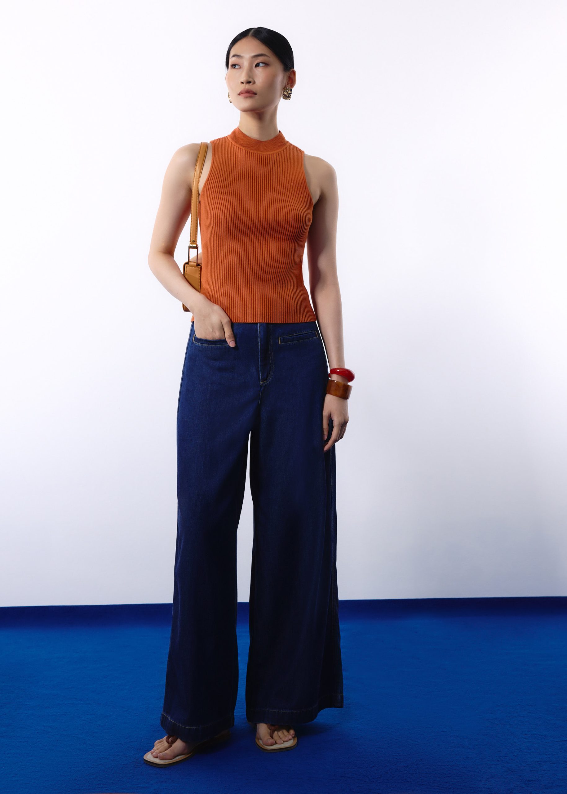 Duo Knit Mock Neck Tank Top - Image 11