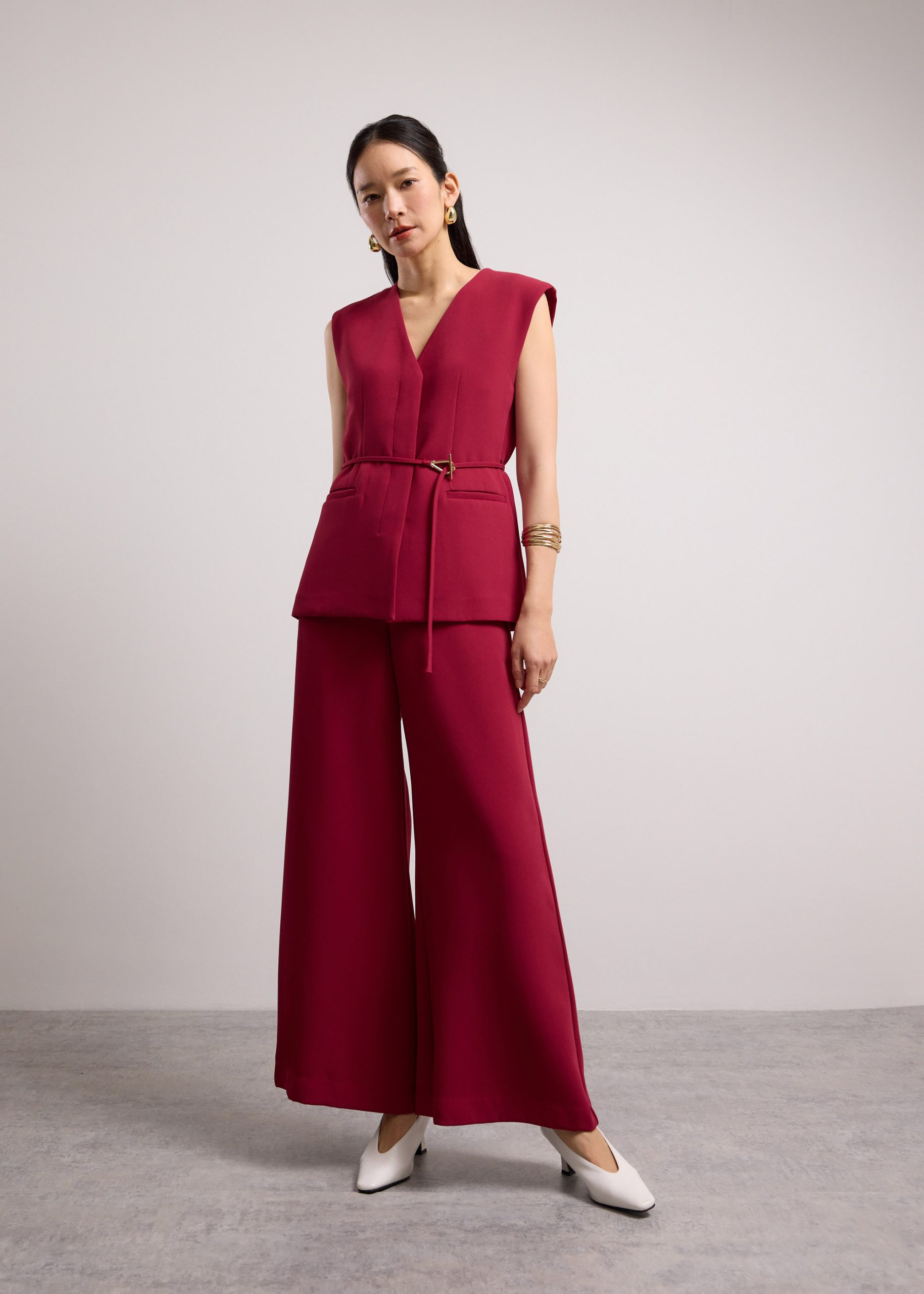 Leggy??Jules Tailored Crepe Palazzo Pants - Image 15