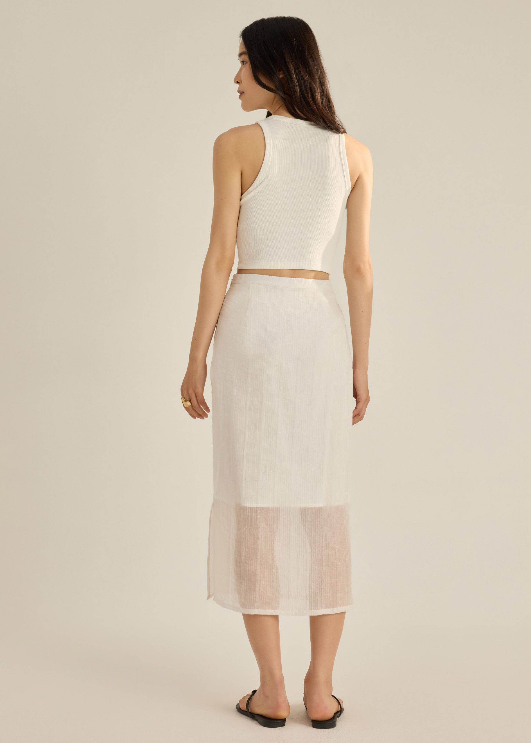 Viv Sheer Textured Column Skirt - Image 14
