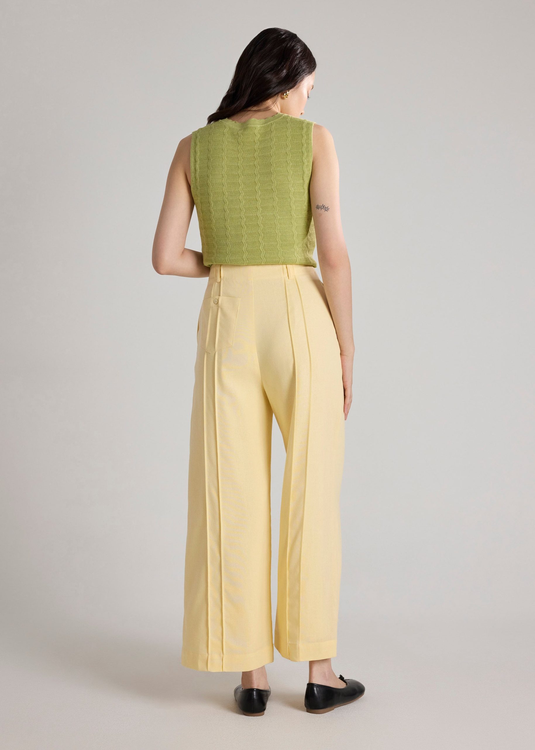 Pintuck Wide Leg Pants - Image 9