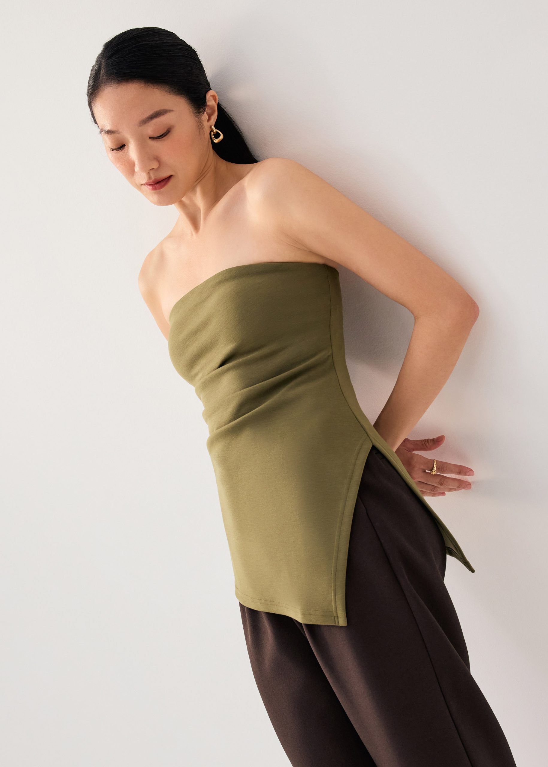 BraFree by LB Tencel Asymmetric Hem Tube Top - Image 14