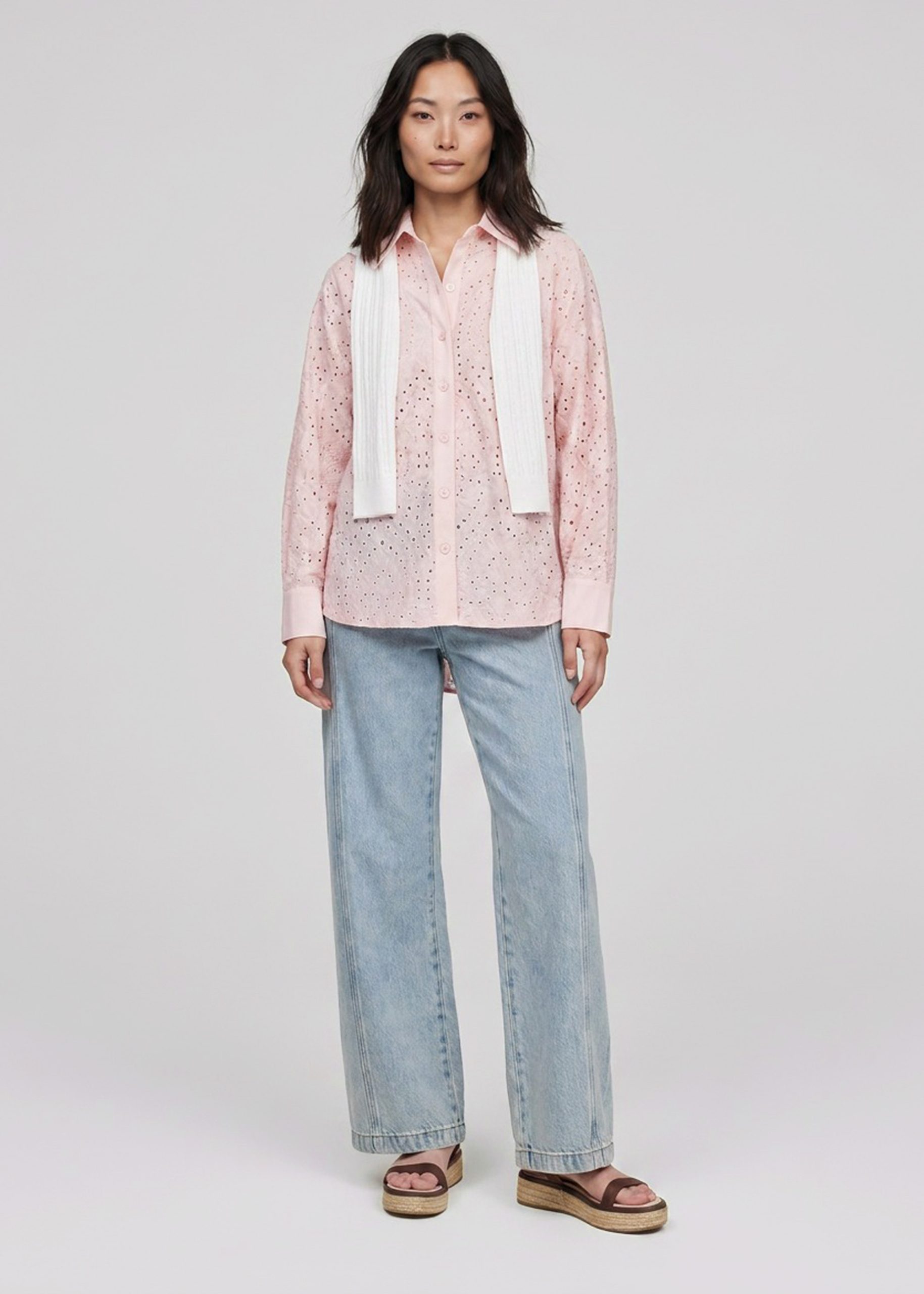 RuchedReady® Relaxed Collared Shirt in Soft Breeze Broderie - Image 29