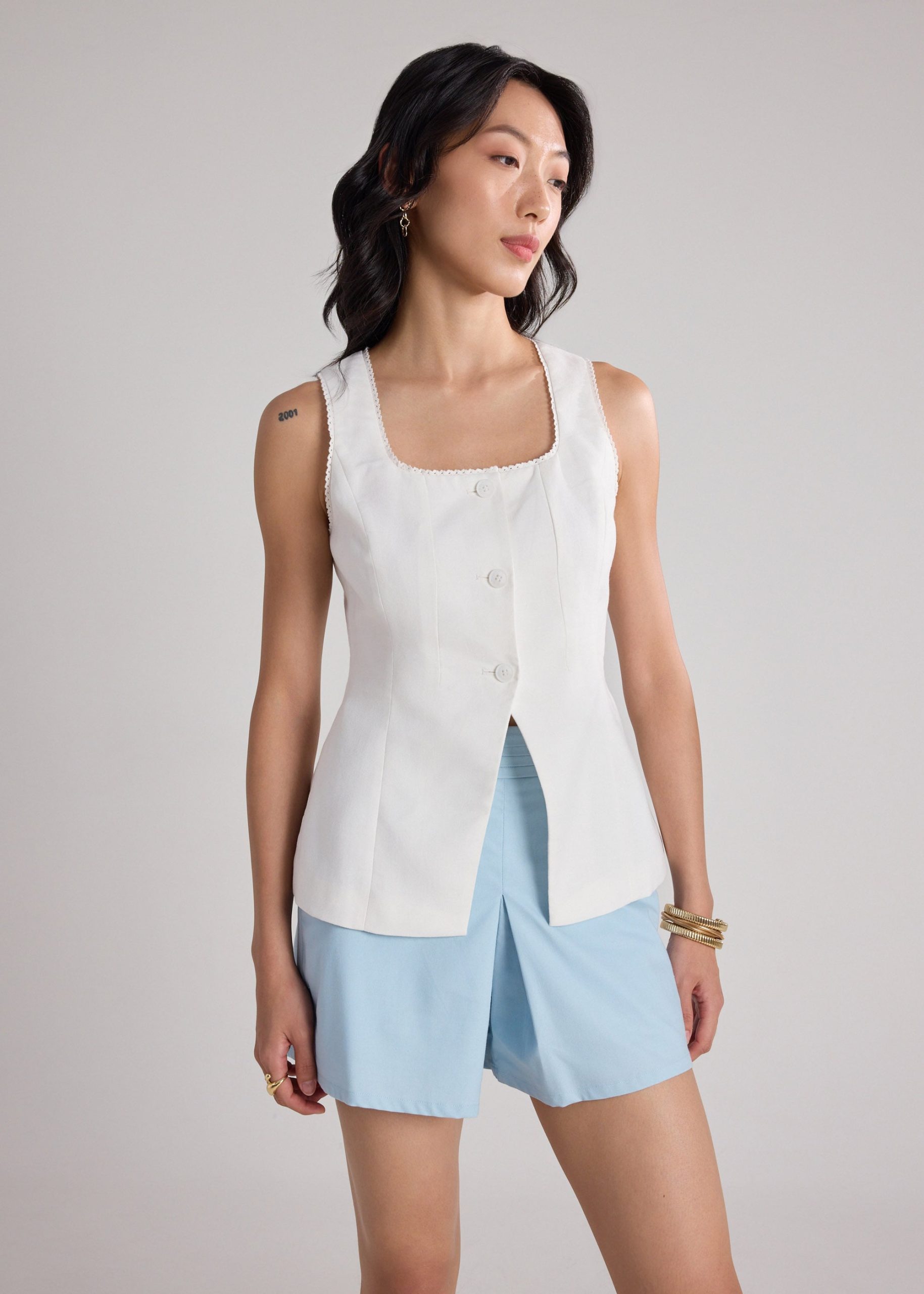 Lace Trim Fitted Top - Image 9