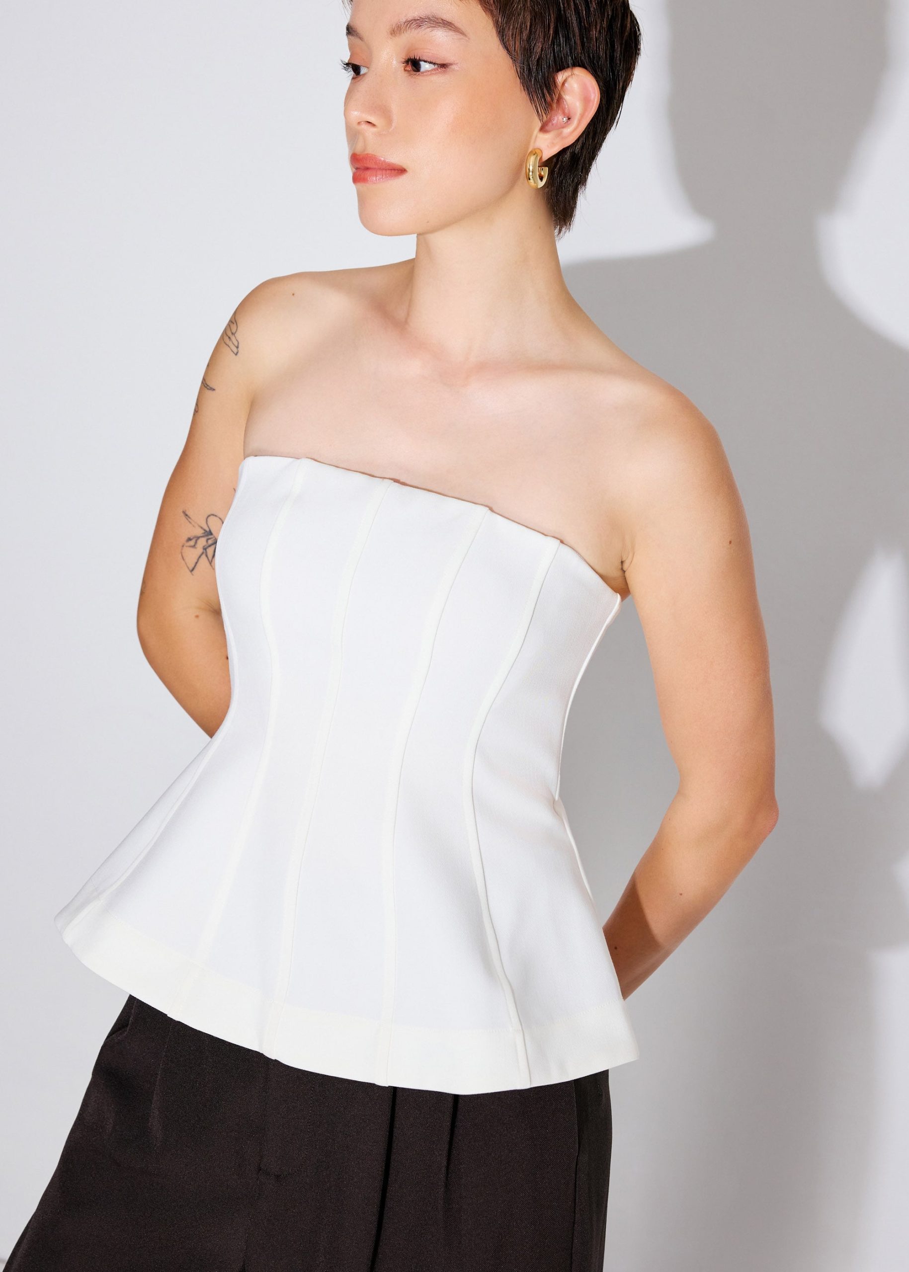 BraFree by LB Bella Detachable Straps Panelled Peplum Top - Image 8