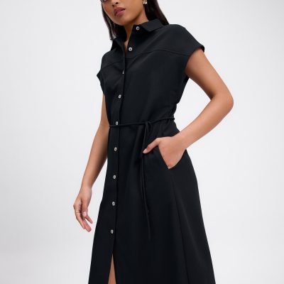 Lian Button Down Column Midaxi Dress