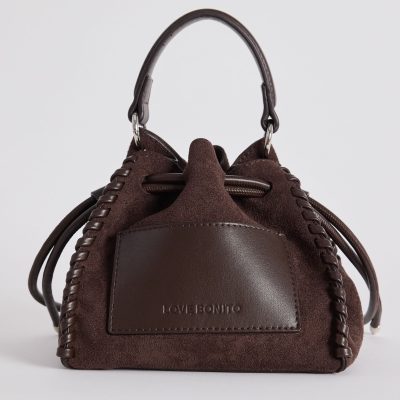 Vegan Suede Mini Bucket Bag