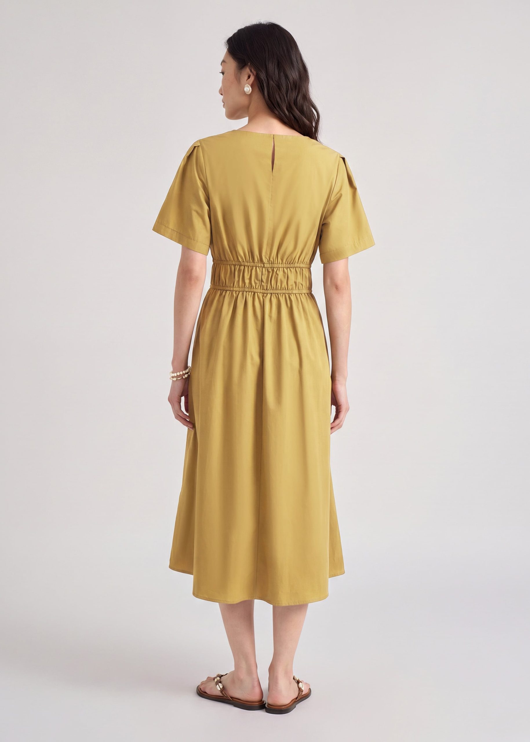 Poplin Flare Sleeve Dress - Image 3
