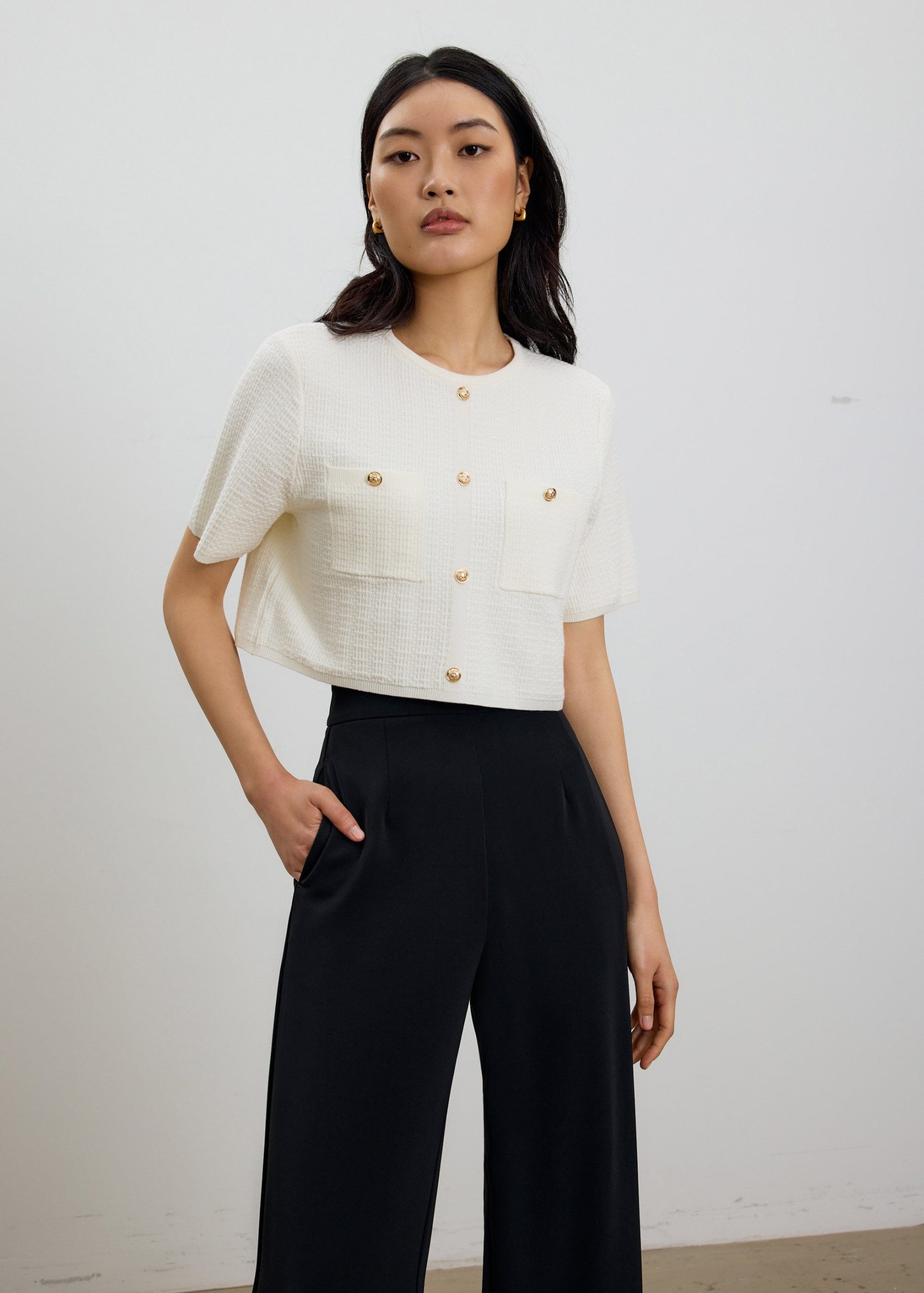 Yoko Textured Knit Boxy Top - Image 7