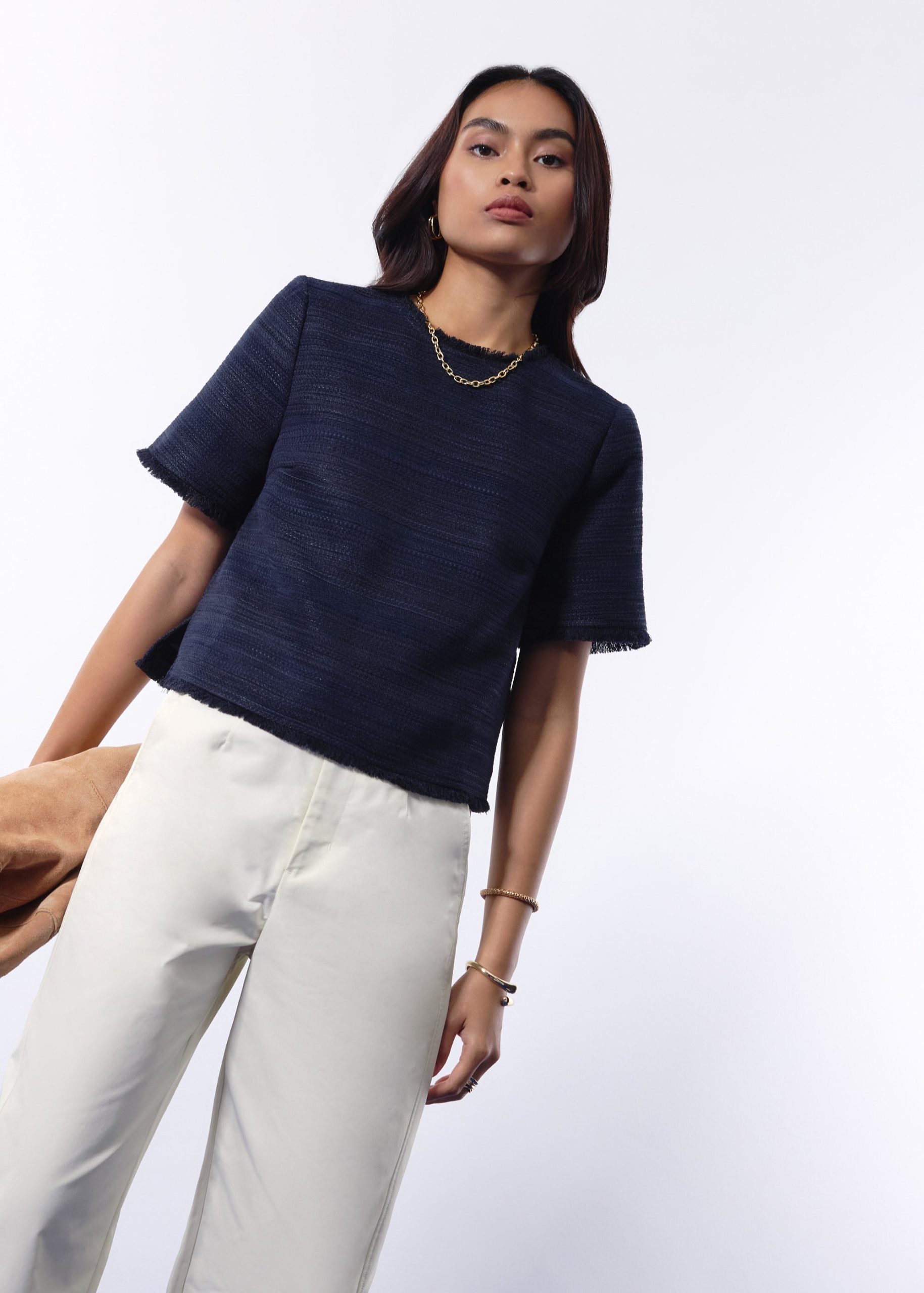 Iori Jacquard Tweed Boxy Shell Top - Image 6