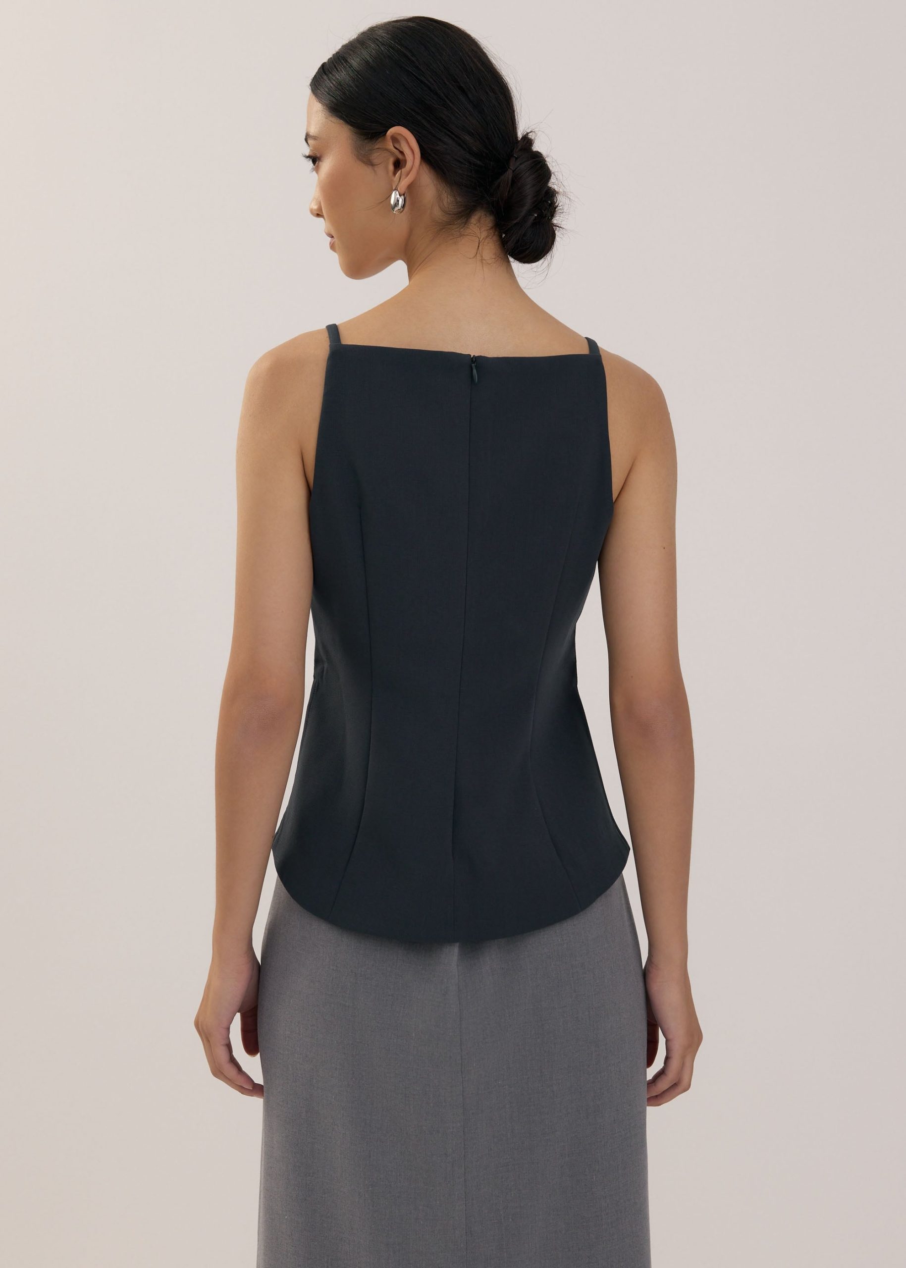 Straight Neck Fitted Camisole Top - Image 32