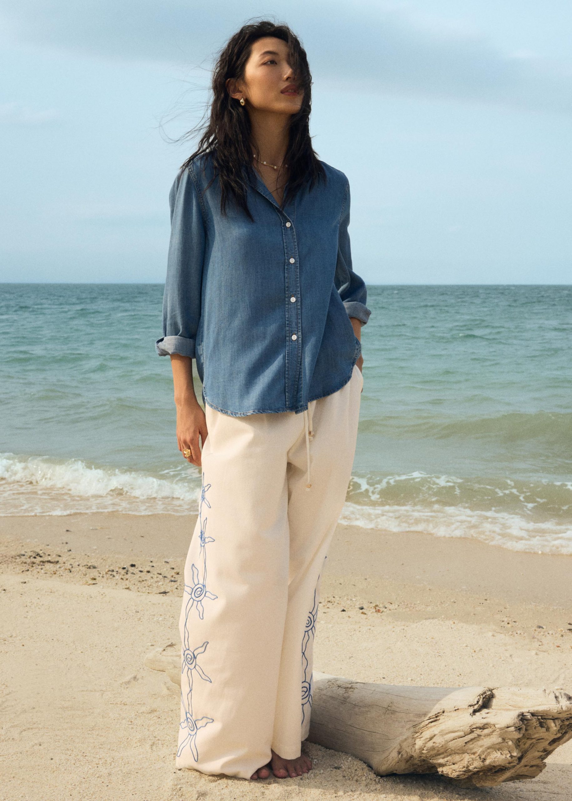 Drawstring Pants in Coastal Charm Embroidery - Image 15