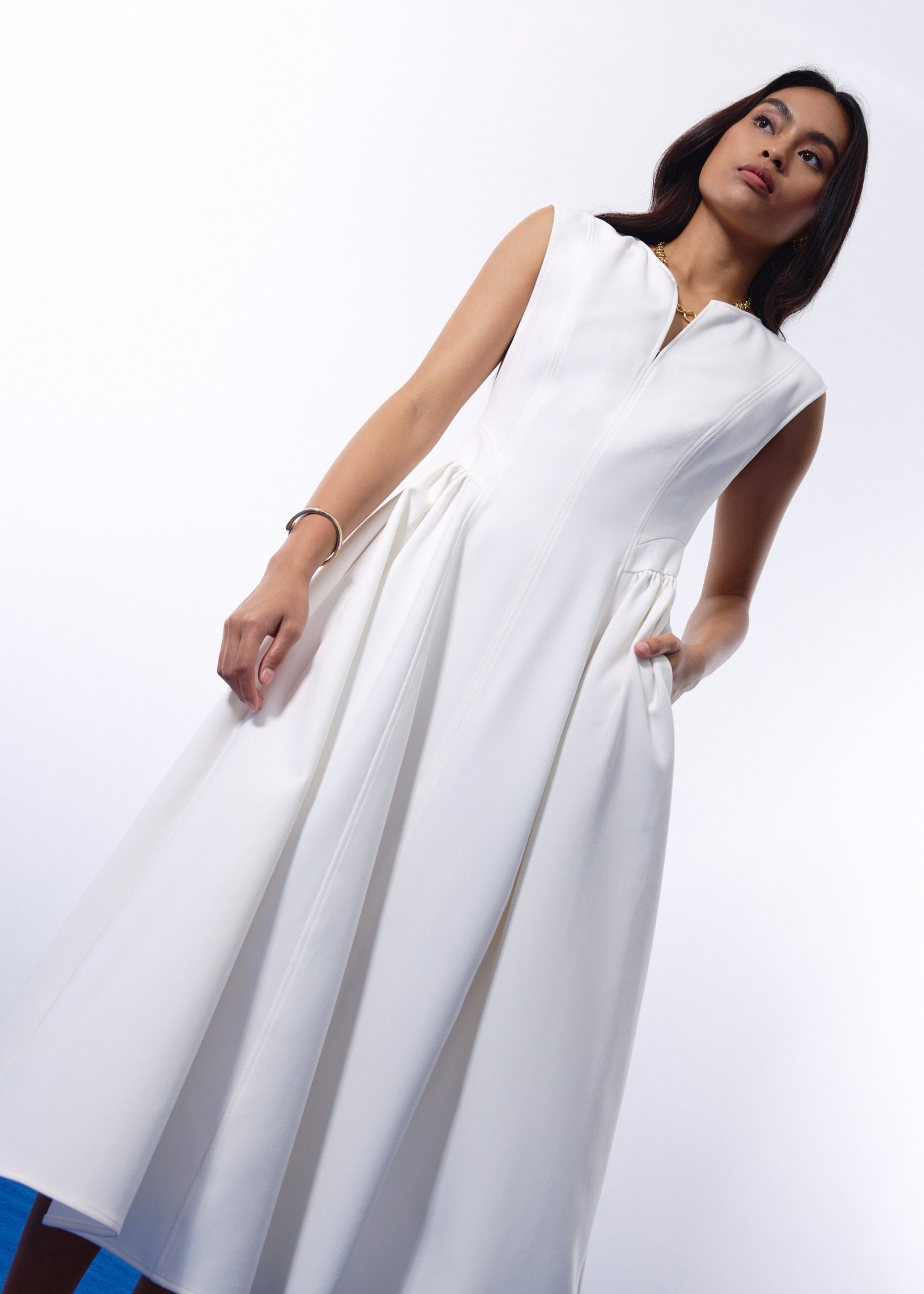 Becca Panelled Ruched Fit & Flare Midaxi Dress - Image 10