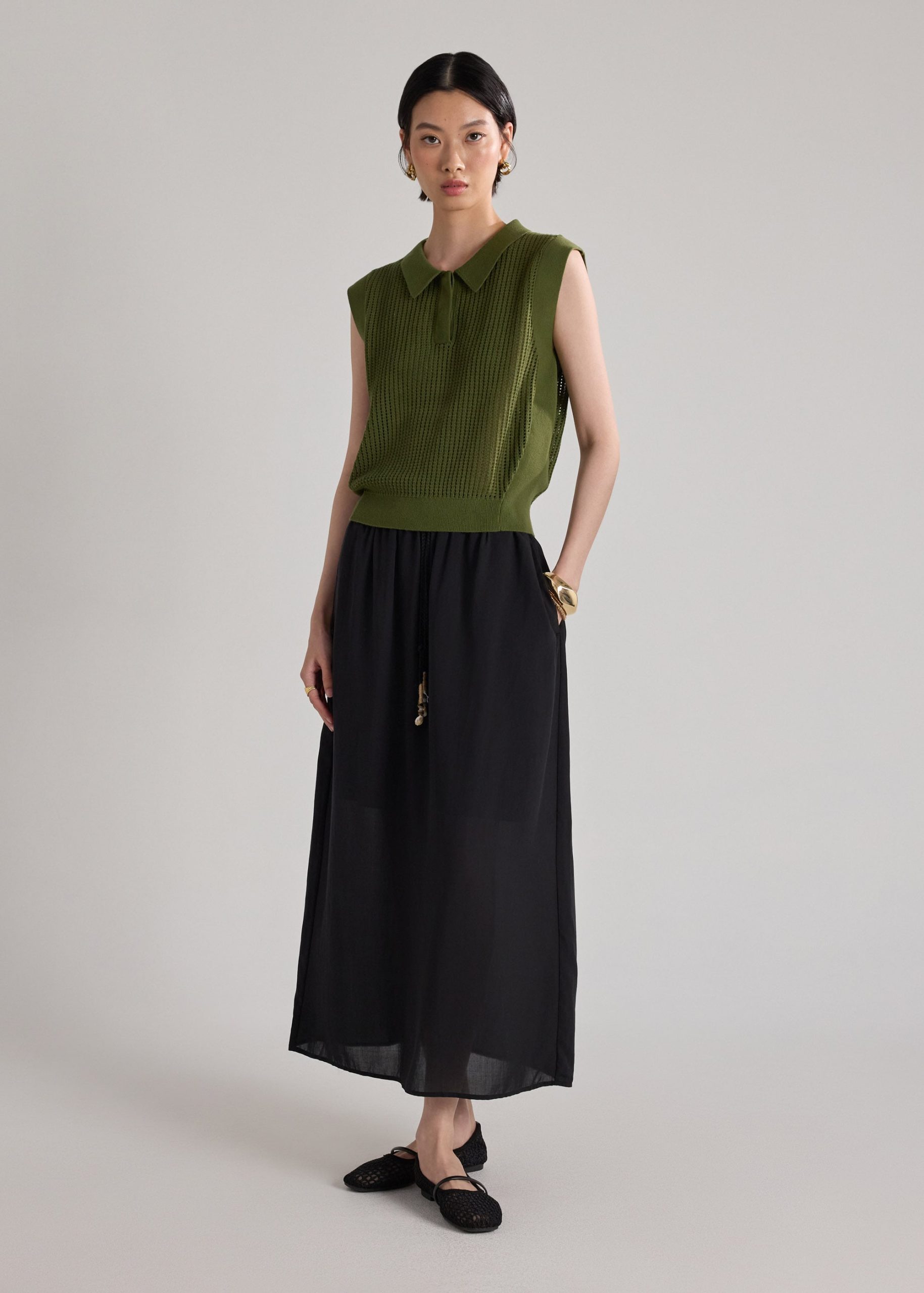 Open Knit Polo Top - Image 9
