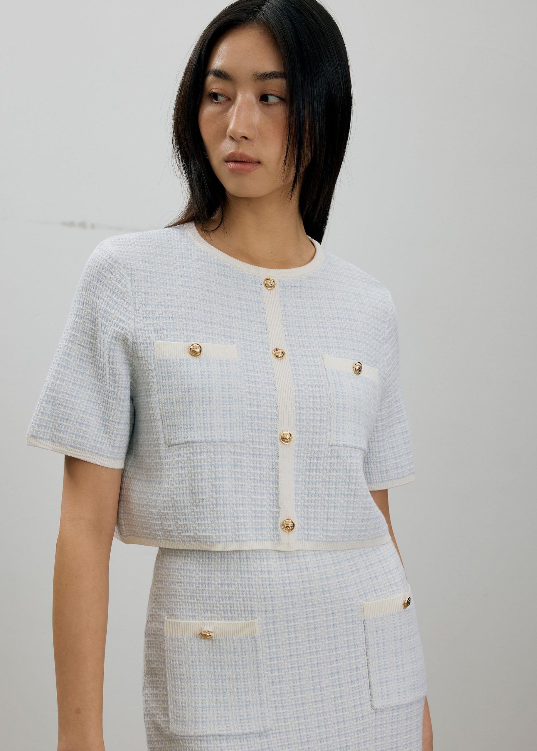 Yoko Textured Knit Boxy Top - Image 12