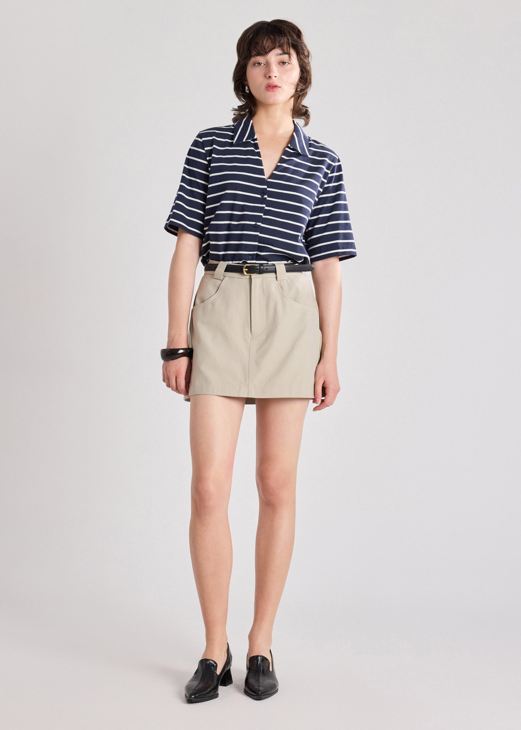 Contrast Stitch Mini Skirt - Image 7