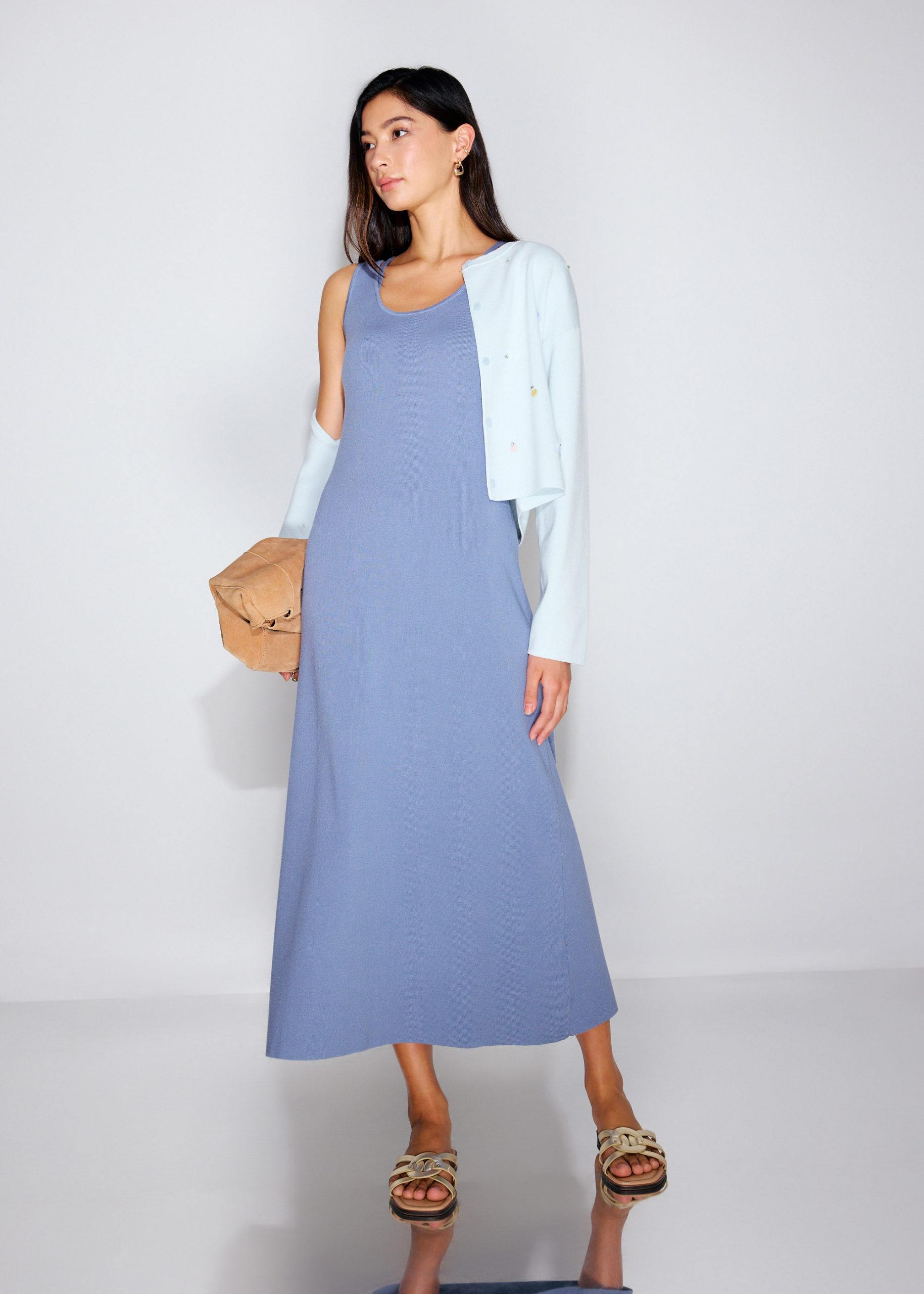 Reversible Knit Column Midaxi Dress - Image 2