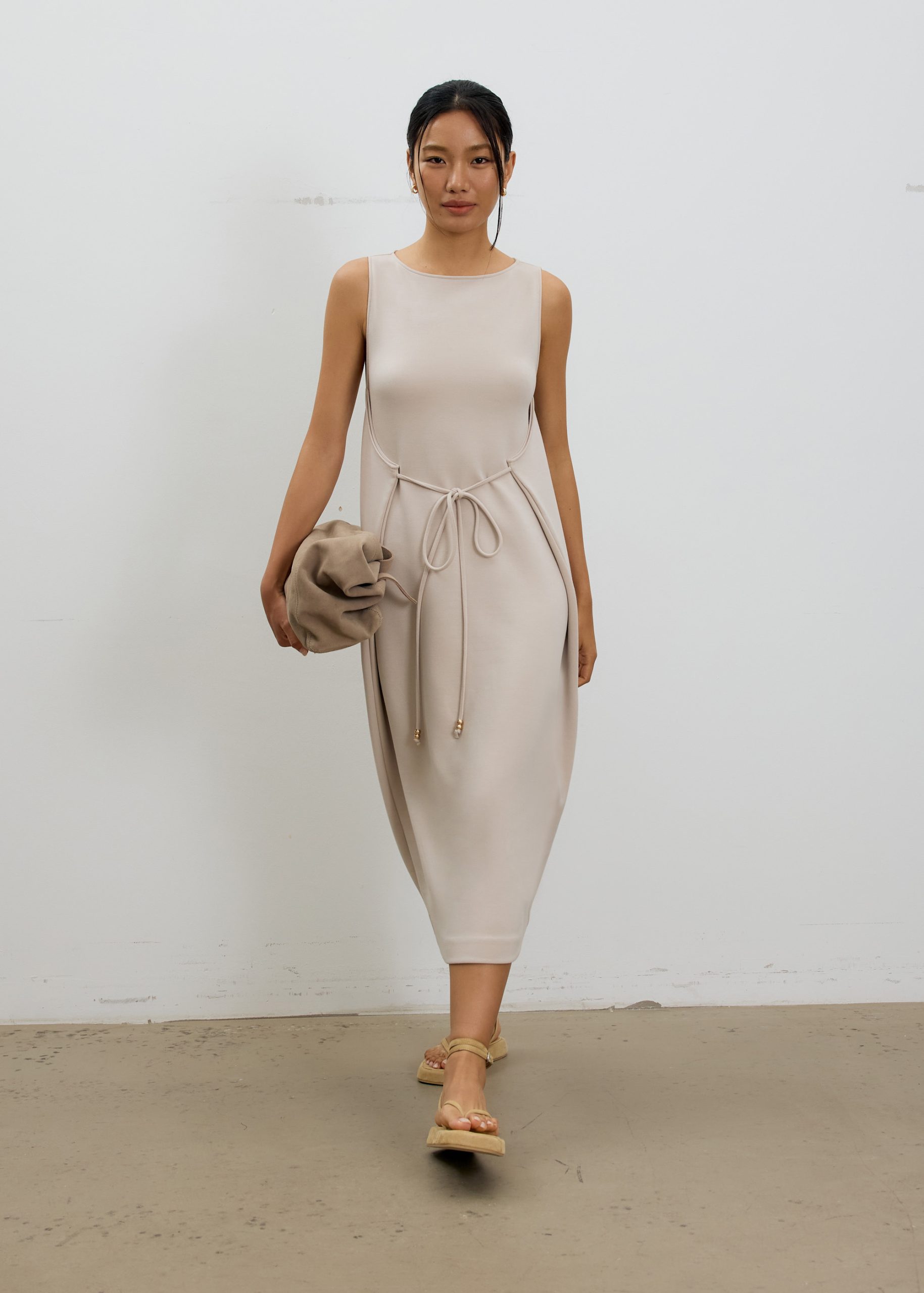Neoprene Boat Neck Shift Midaxi Dress - Image 5