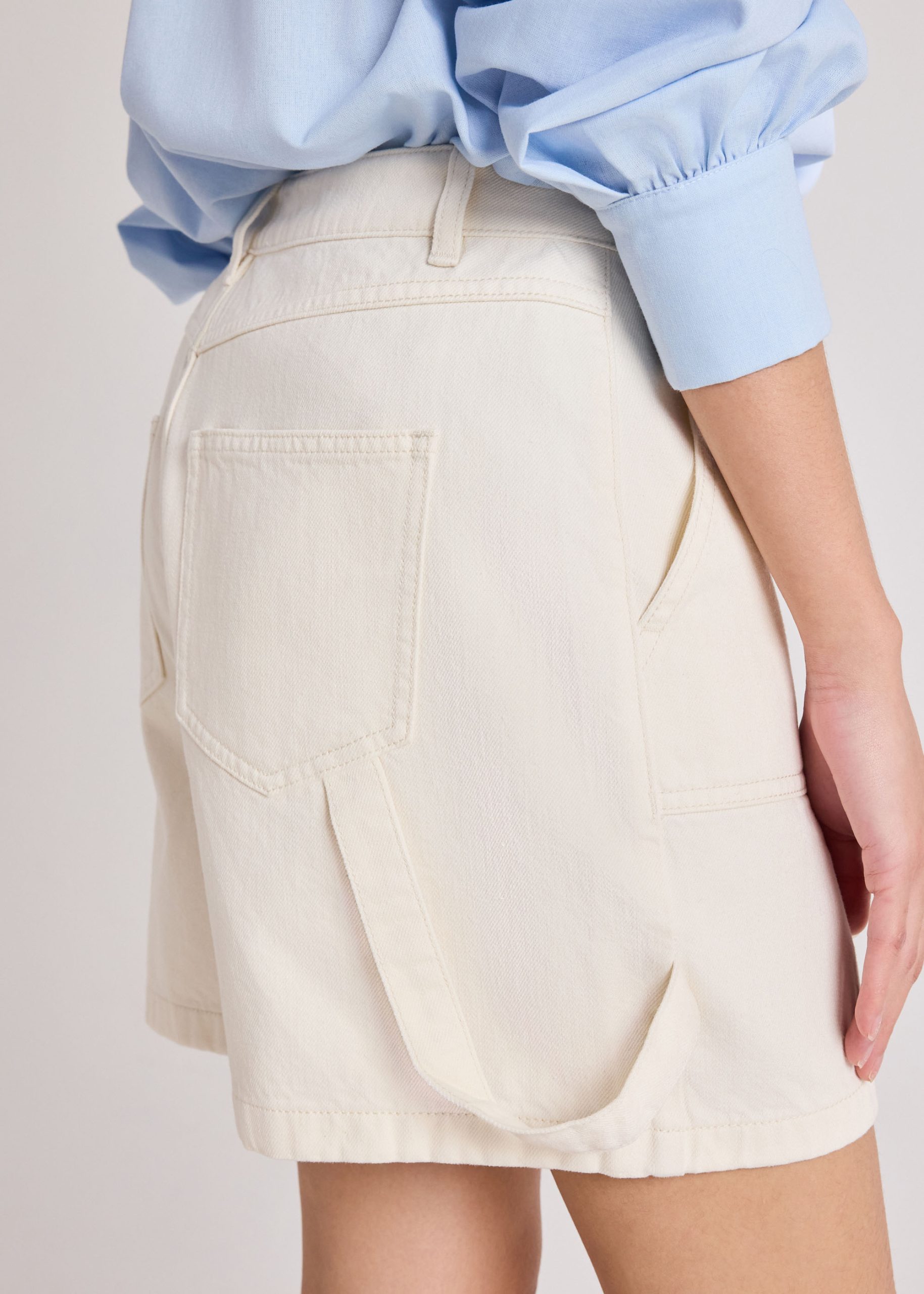 Denim Utility Shorts - Image 4